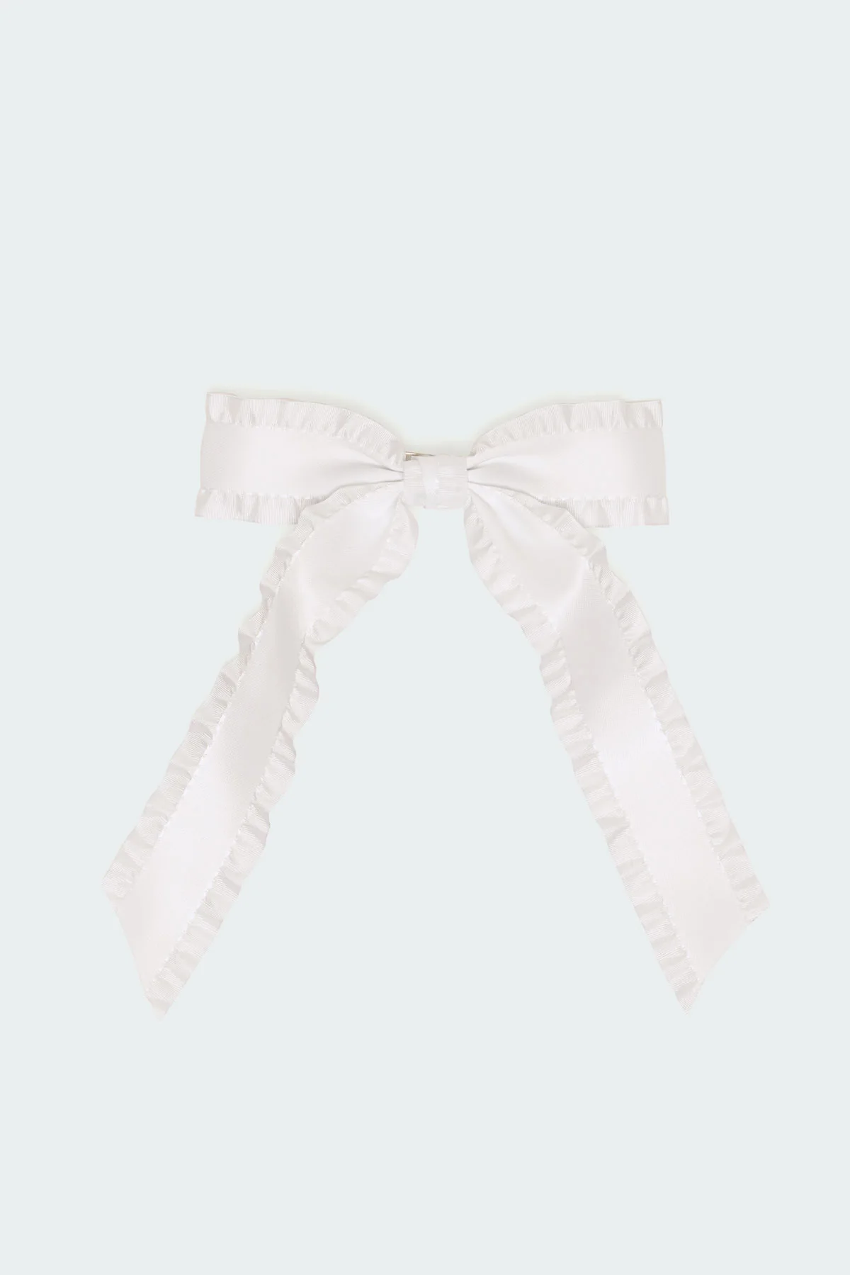 Ruffle Trim Bow Hair Clip - Image 2