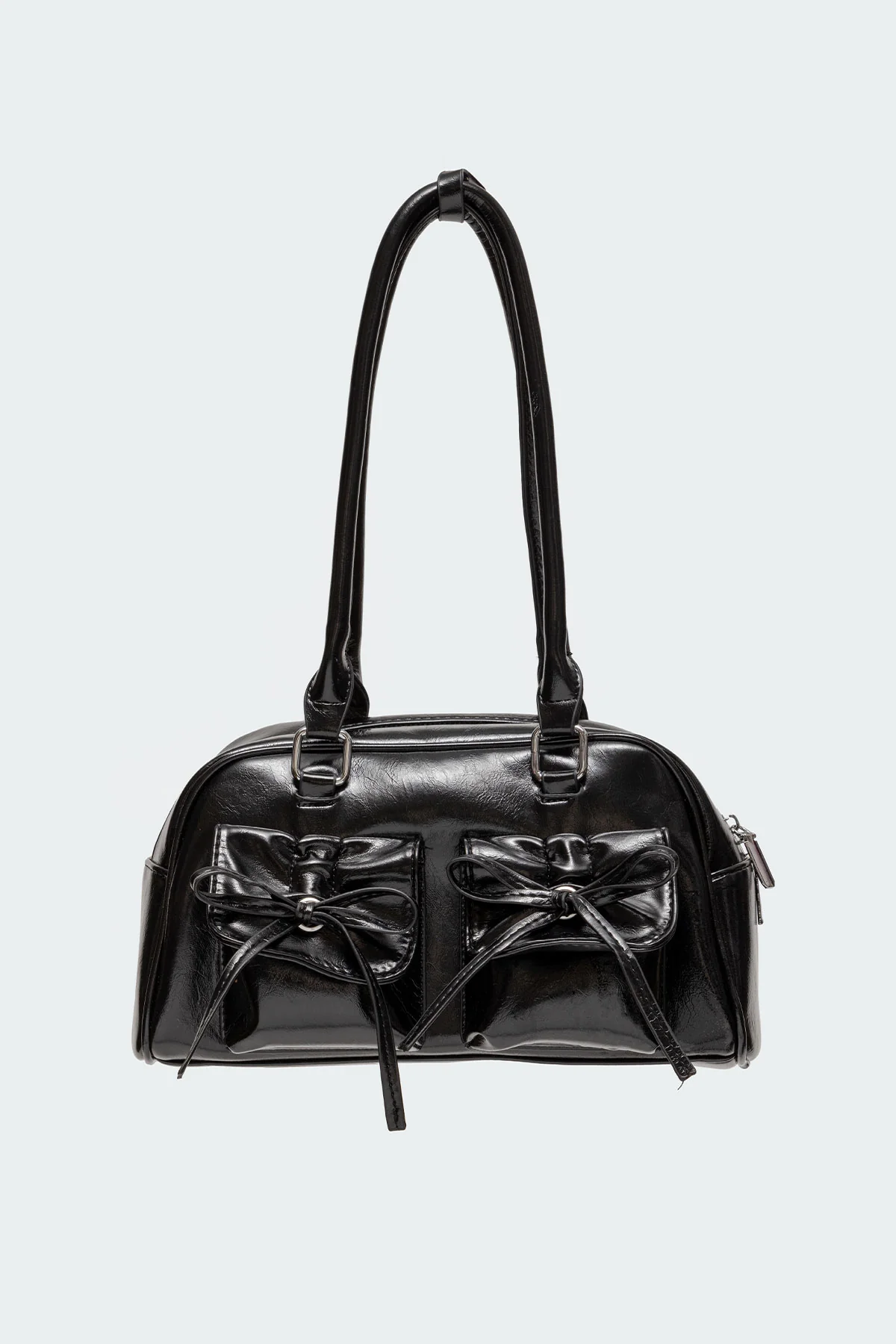 Bow Pocket Faux Leather Shoulder Bag - Image 2