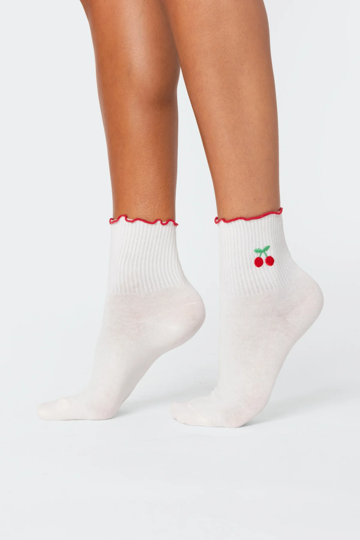 Contrast Frilly Socks