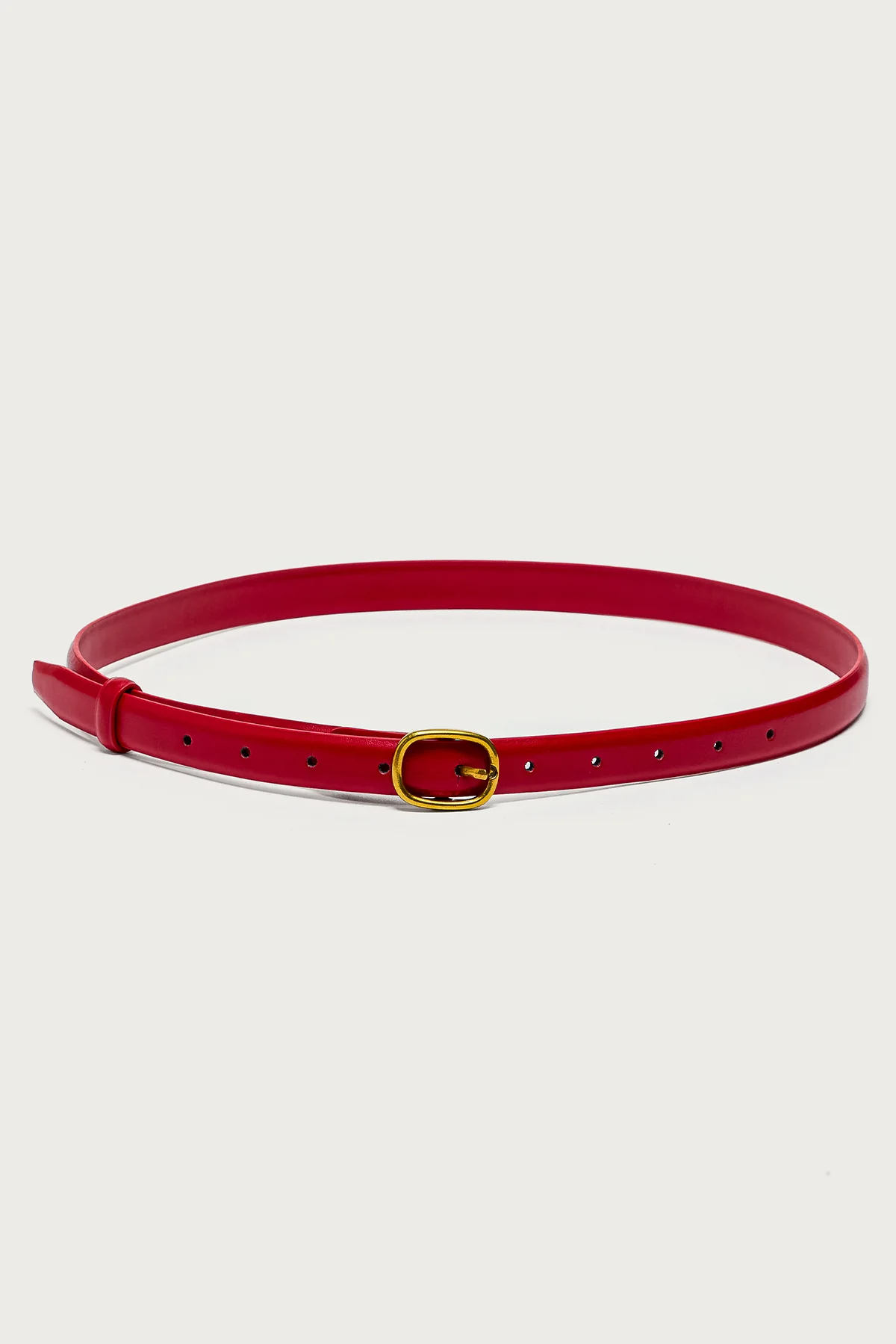 Oval Buckle Faux Leather Belt - Image 2