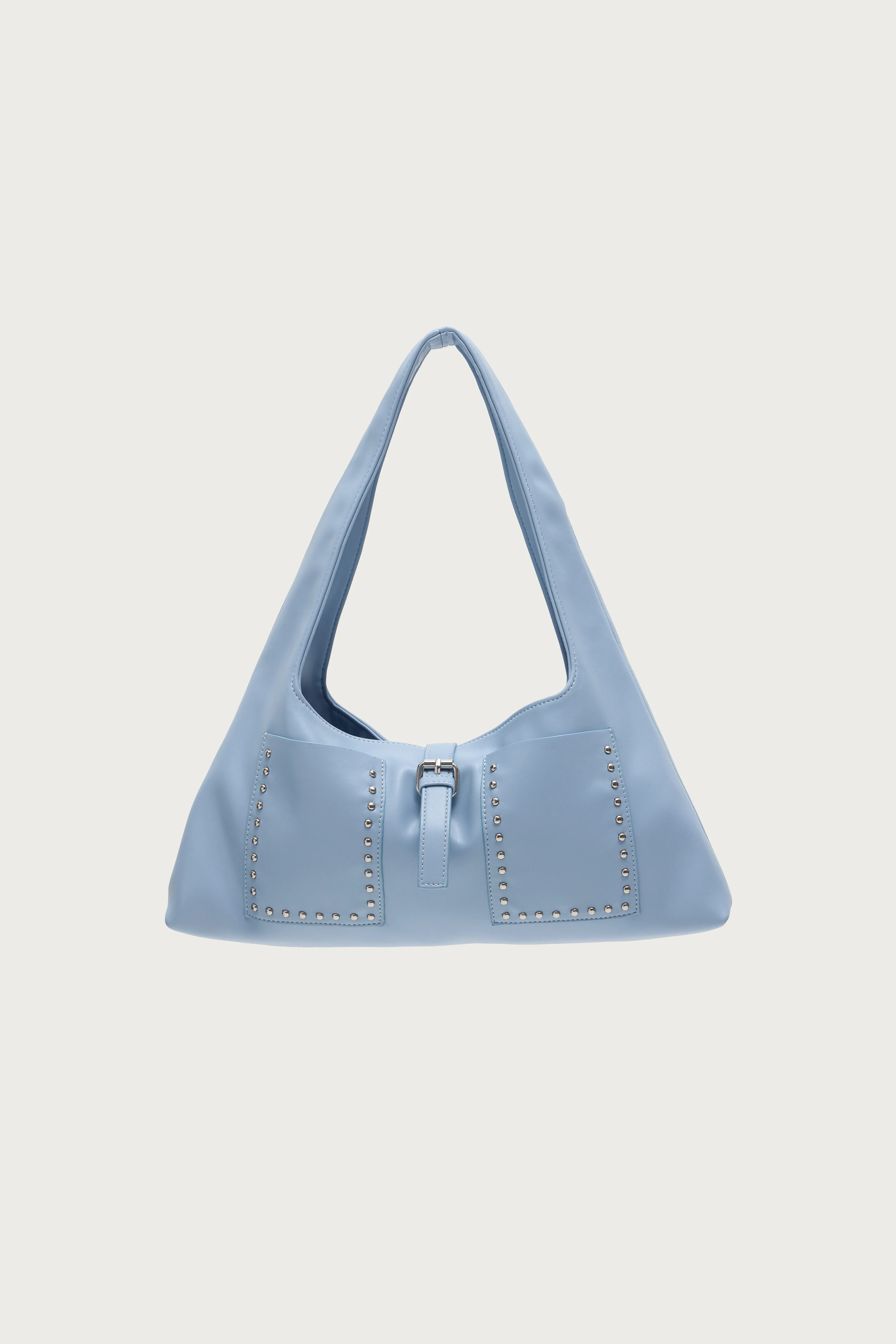 Edgy Studded Faux Leather Shoulder Bag - Image 2