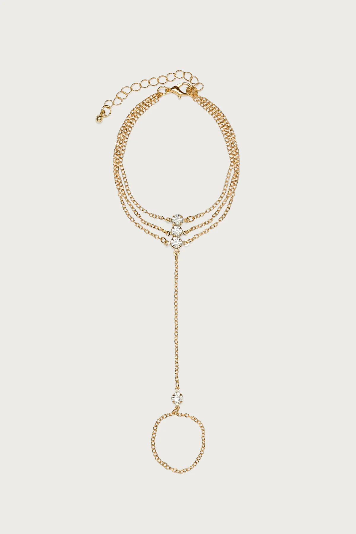 Dazzled Rhinestone Layered Handchain - Image 2