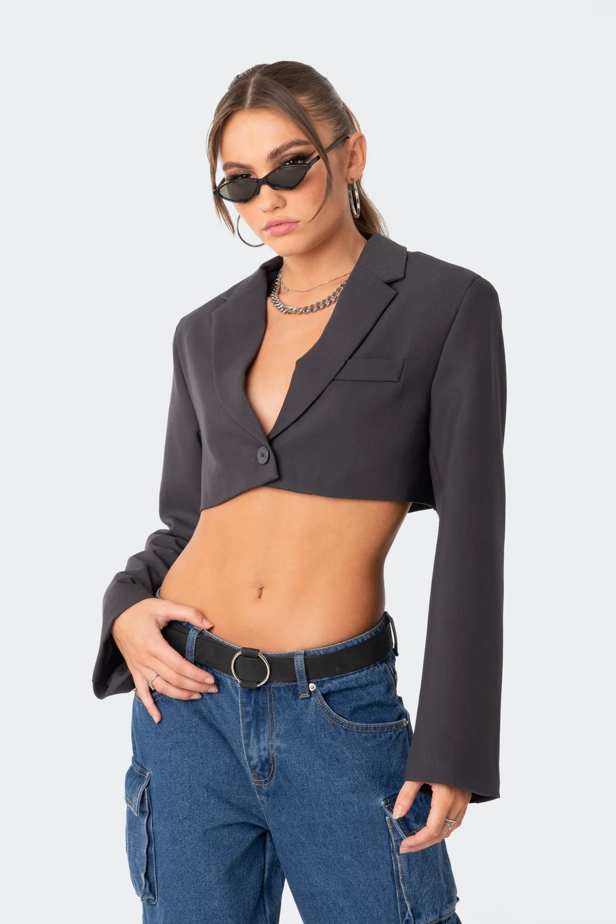 Amira Cropped Oversized Blazer - Image 3