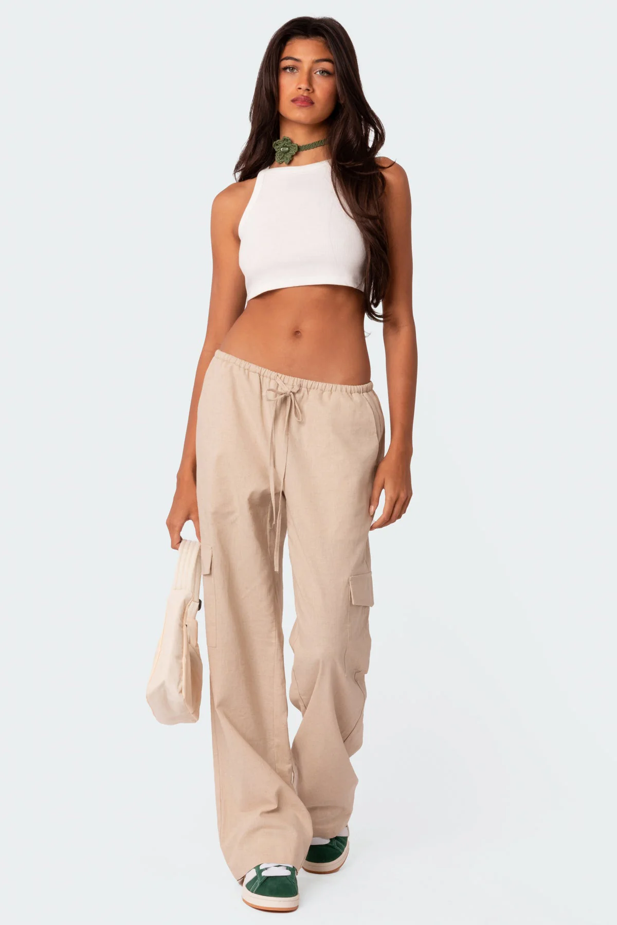 Lyric Linen Look Cargo Pants - Image 3