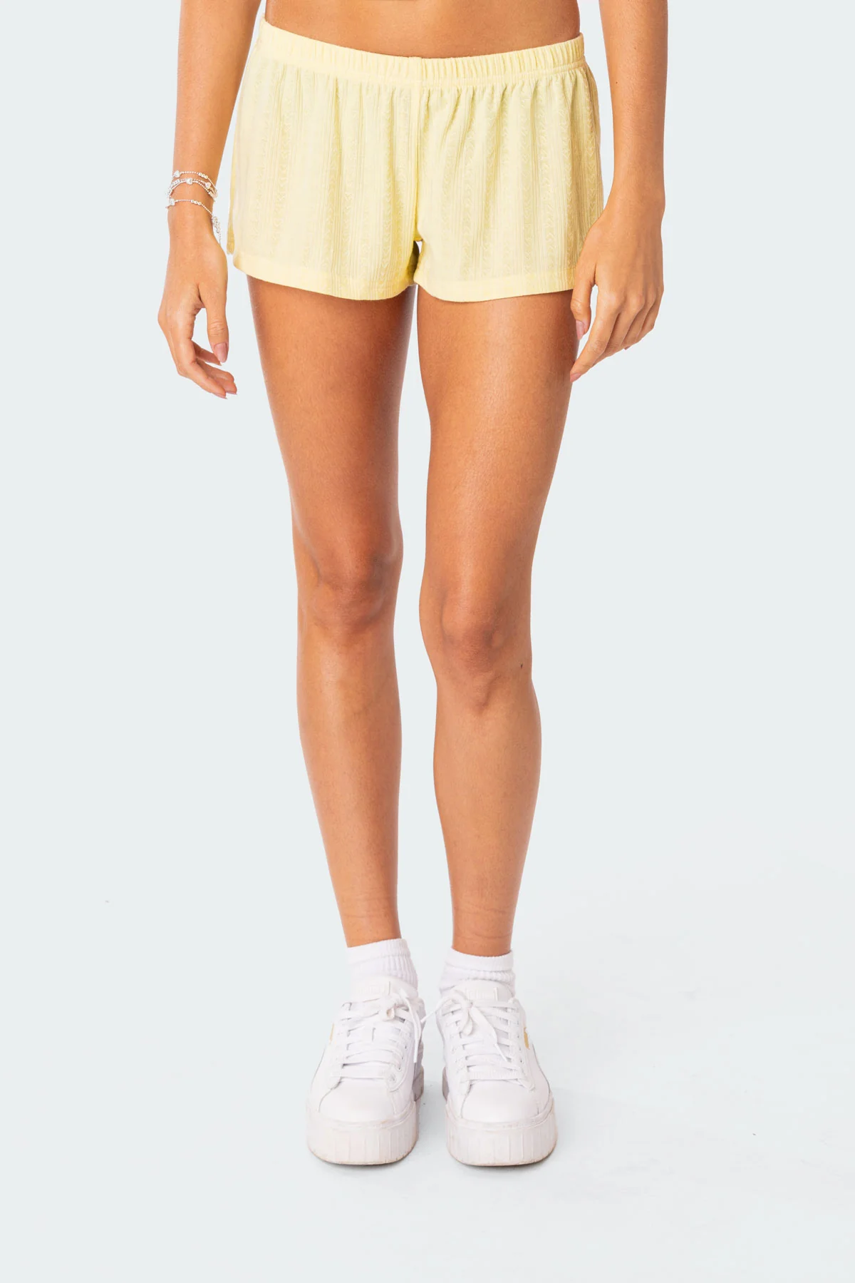 Irene Low Rise Pointelle Micro Shorts - Image 2
