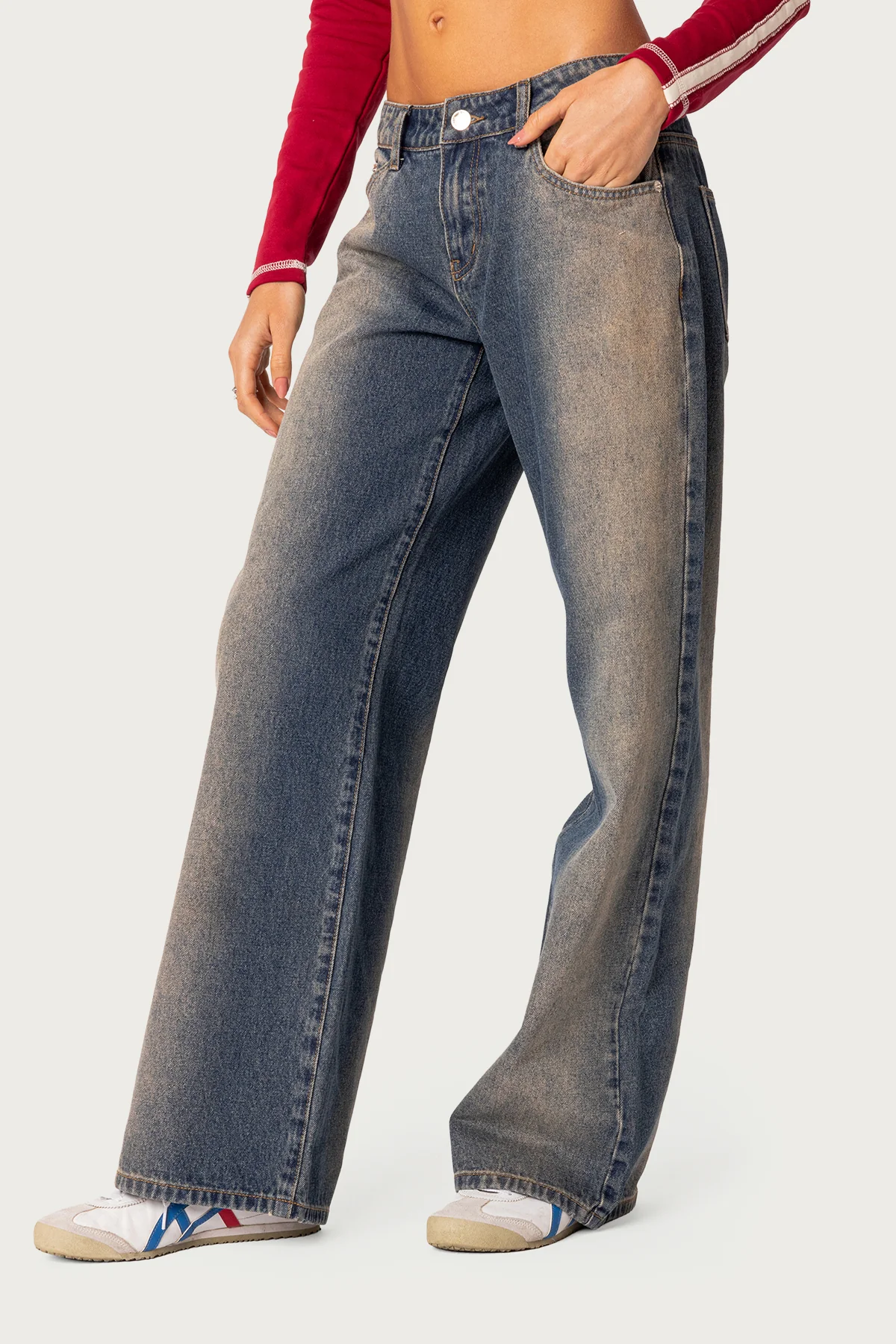 Raelynn Washed Low Rise Baggy Jeans - Image 3