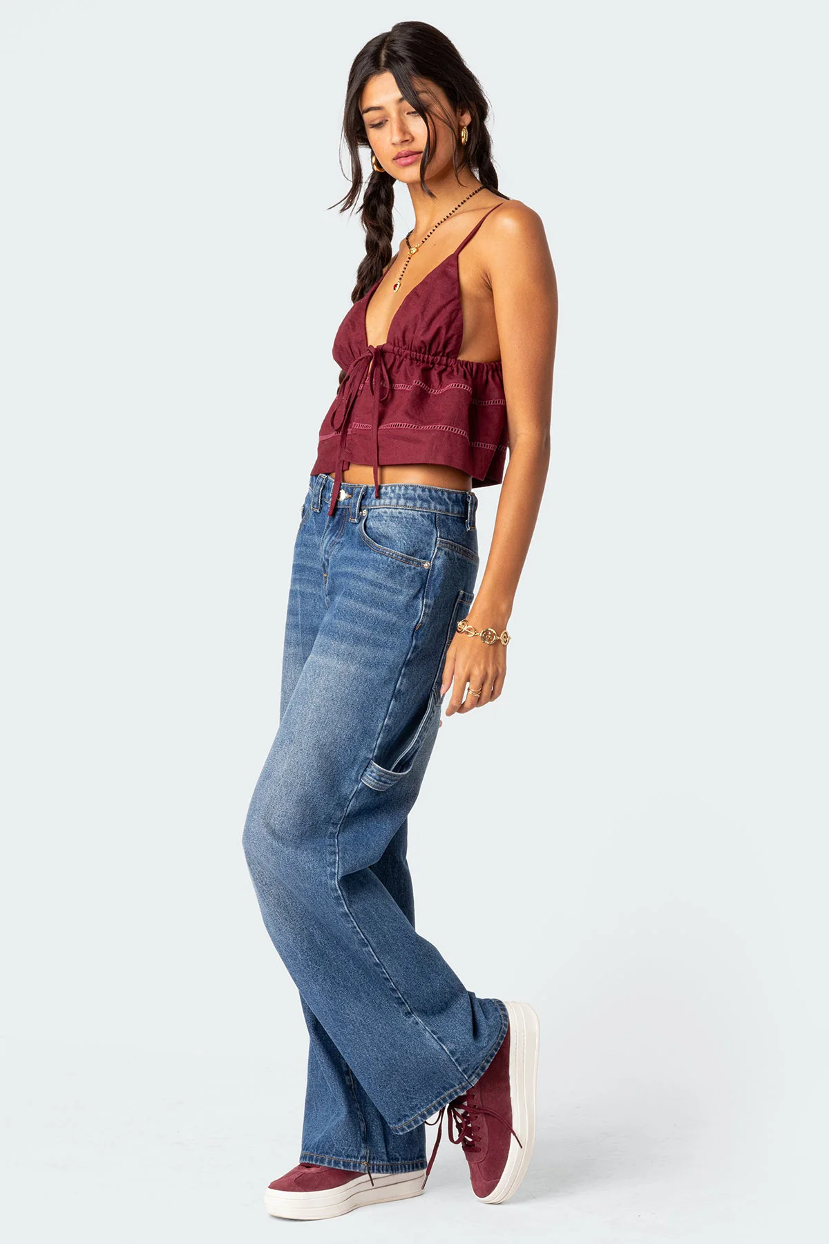 Candy Cotton Tie Front Tank Top - Image 5