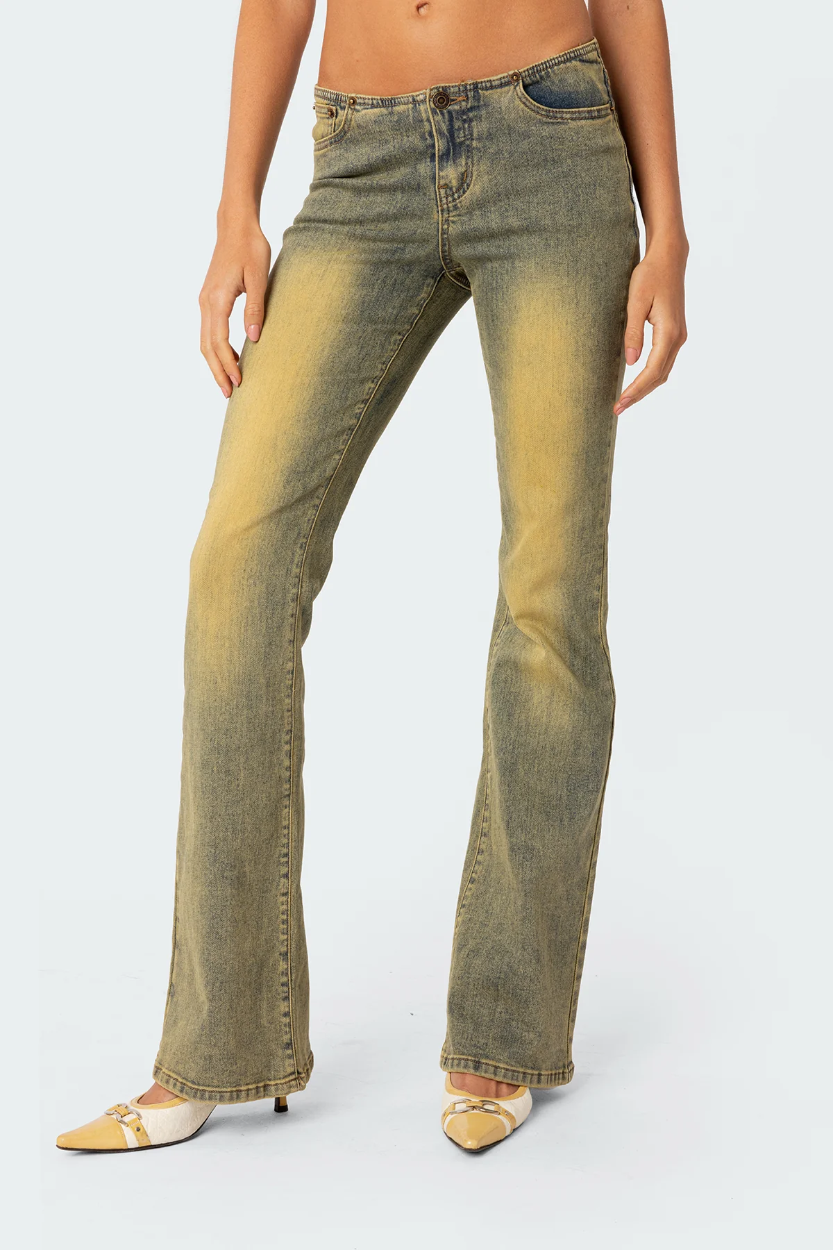 Maris Low Rise Washed Flared Jeans - Image 2