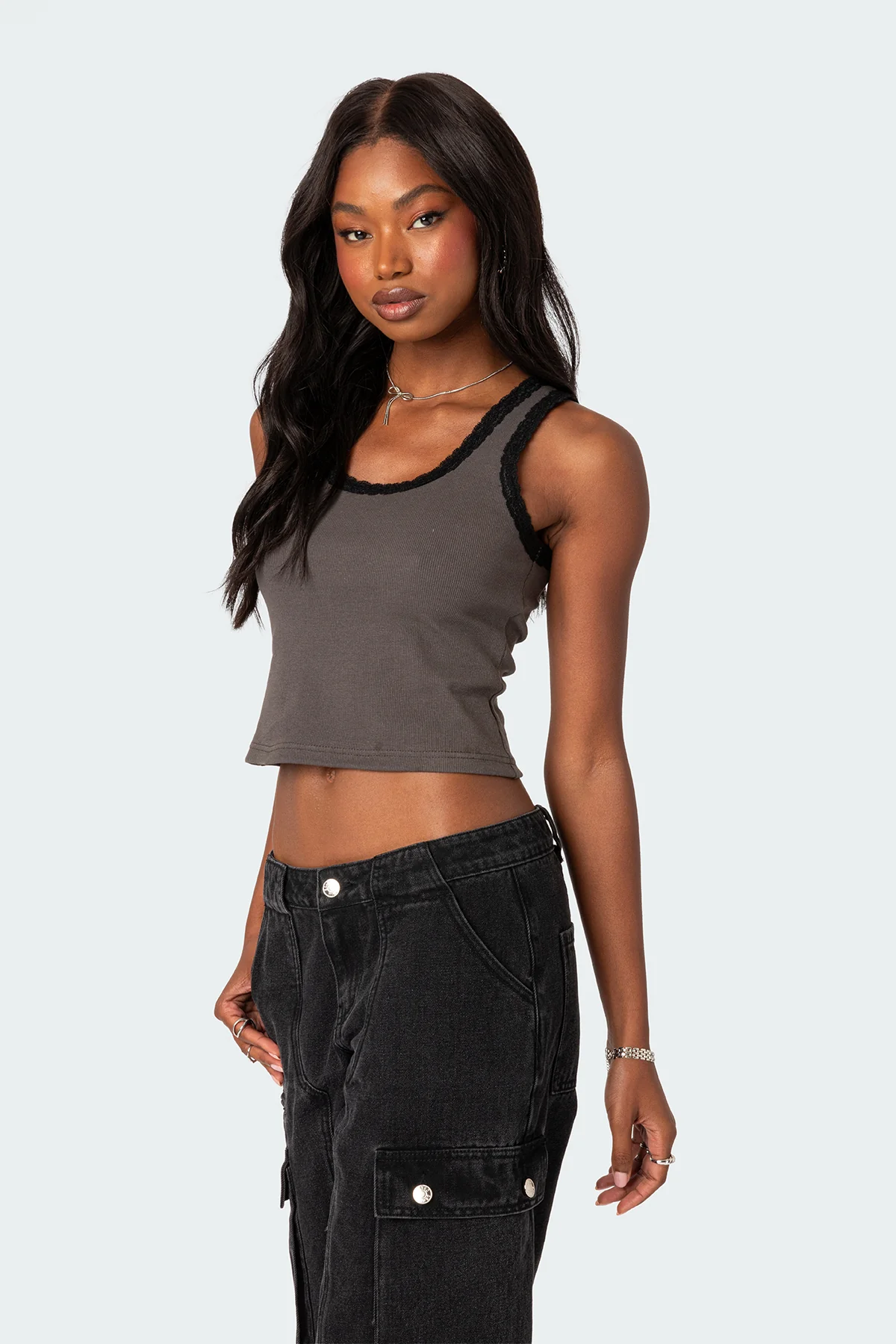 Alix Lacey Ribbed Tank Top - Image 3