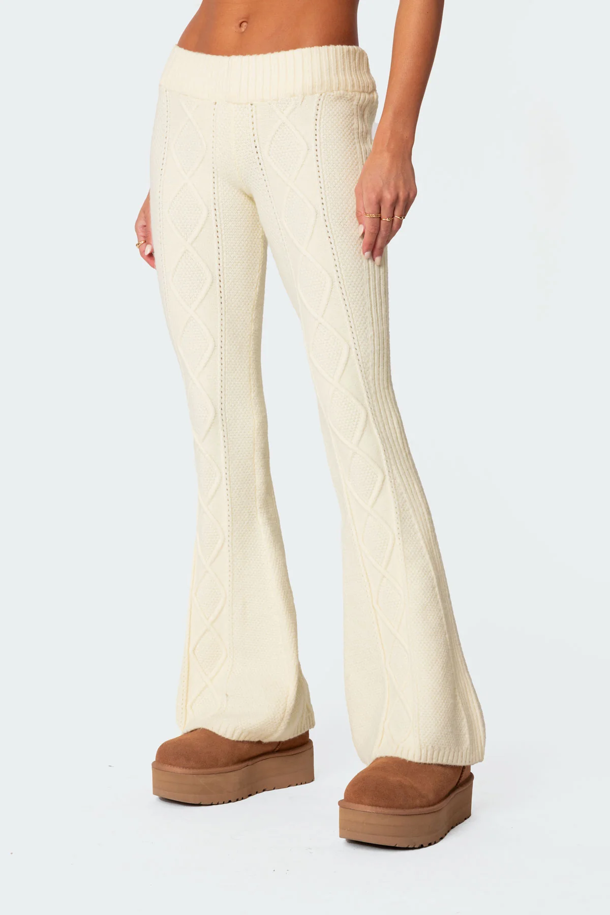 Ray Cable Knit Flared Pants - Image 4