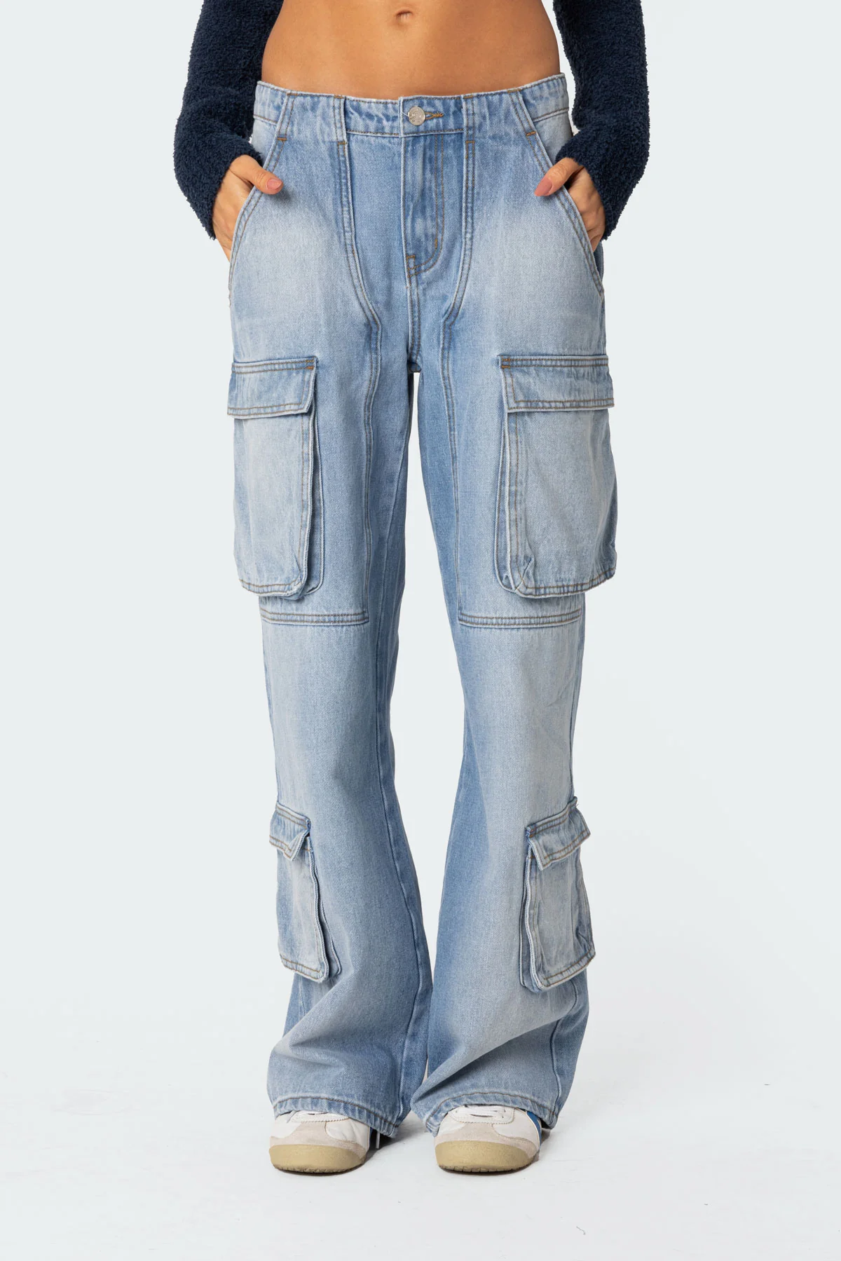 Tara Low Rise Baggy Cargo Jeans - Image 2