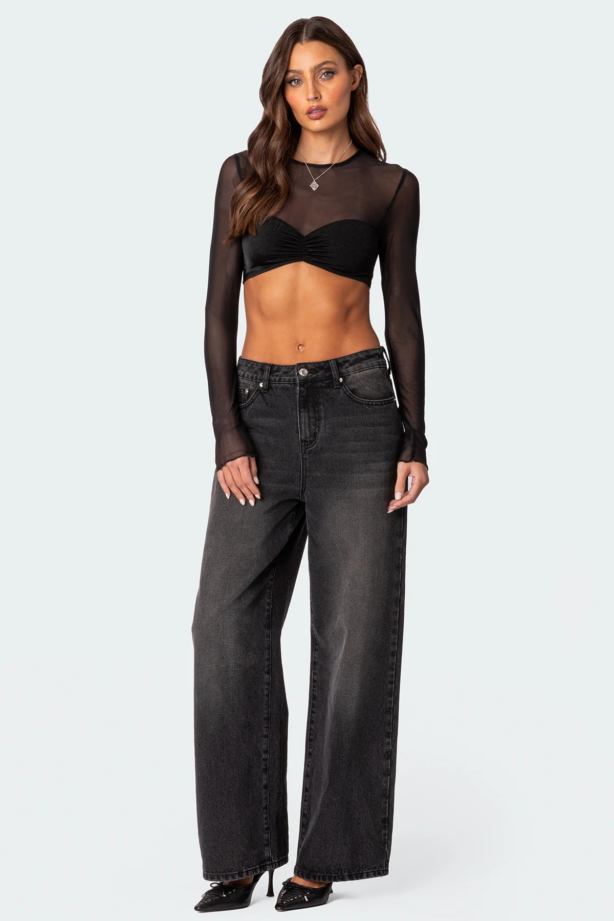 Night Out Sheer Crop Top - Image 2