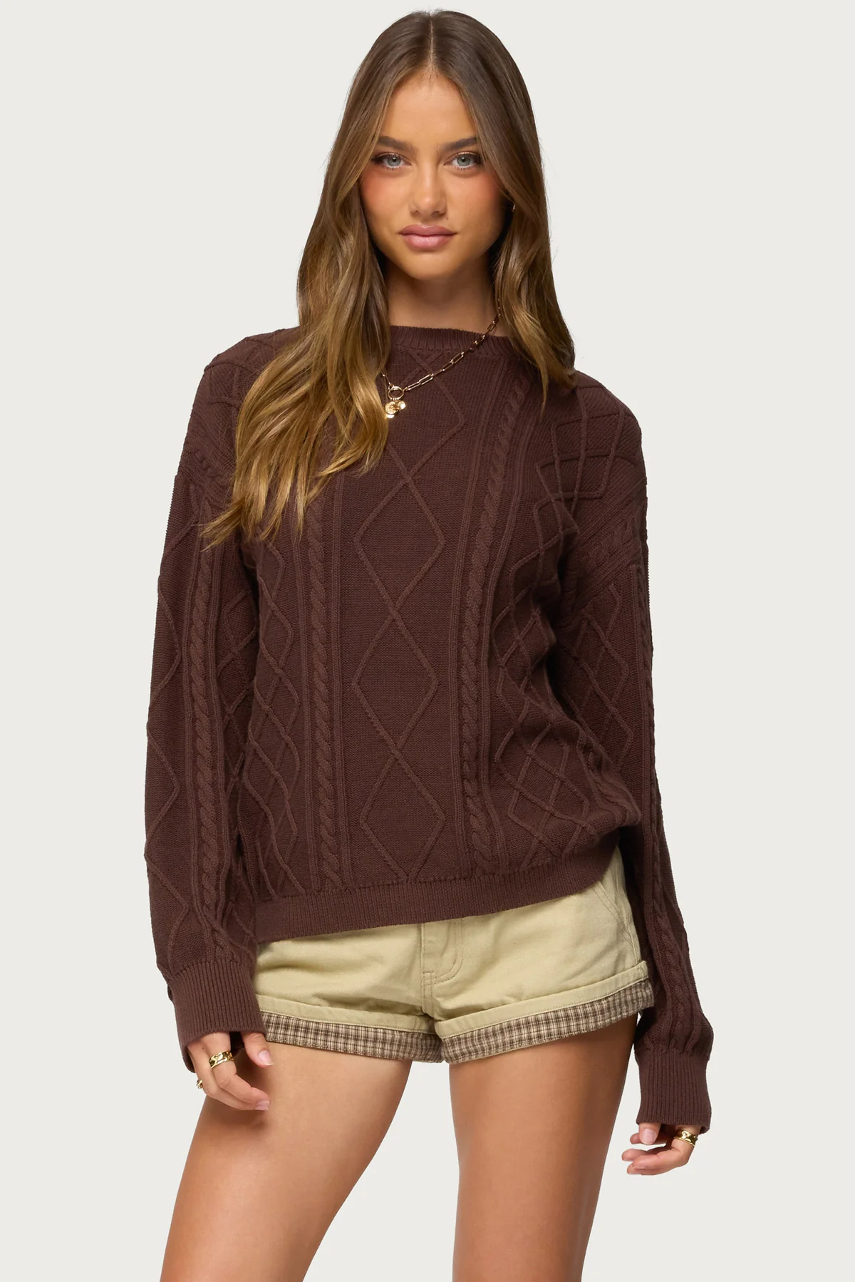 Jessy Cable Knit Oversized Sweater