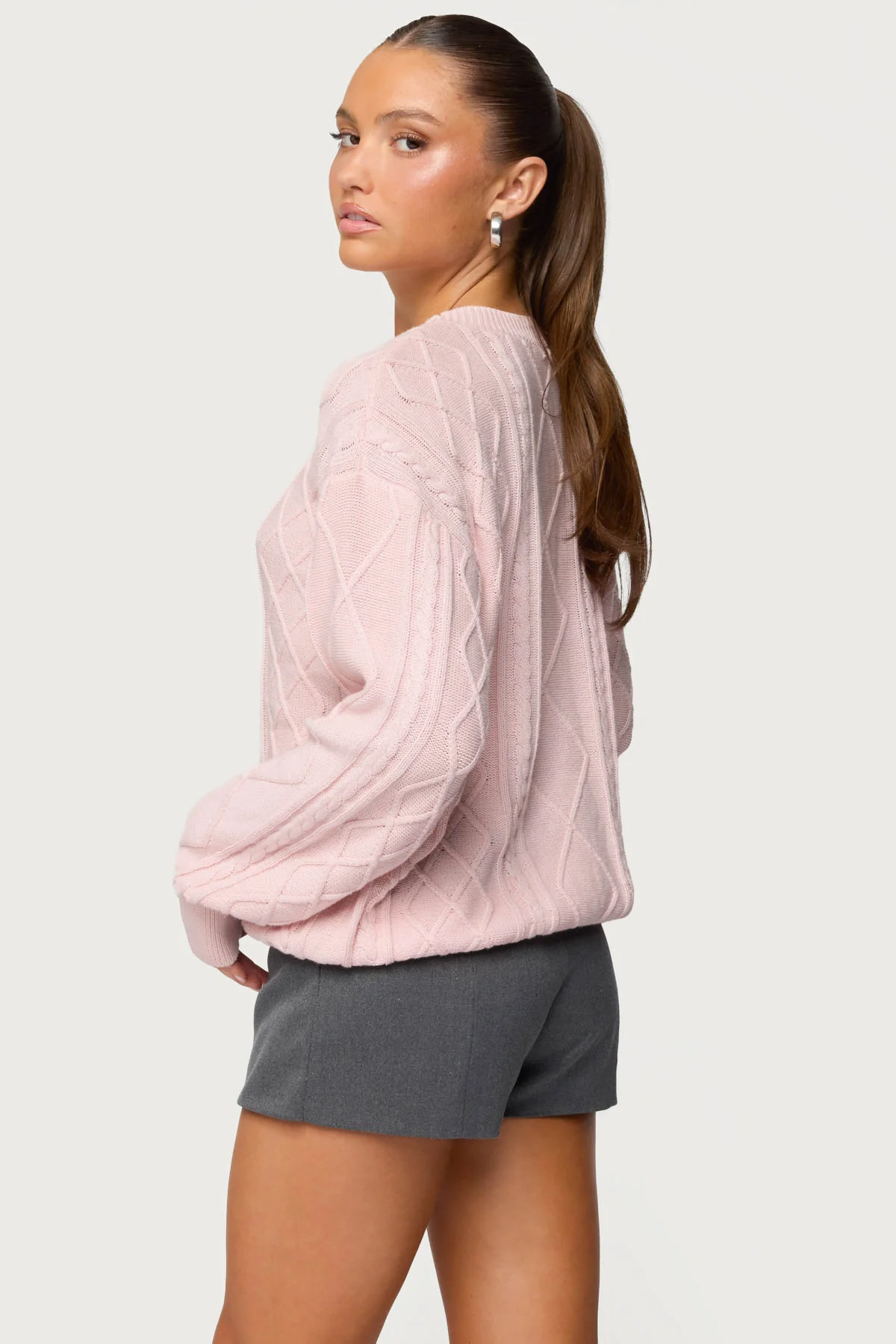 Jessy Cable Knit Oversized Sweater - Image 5