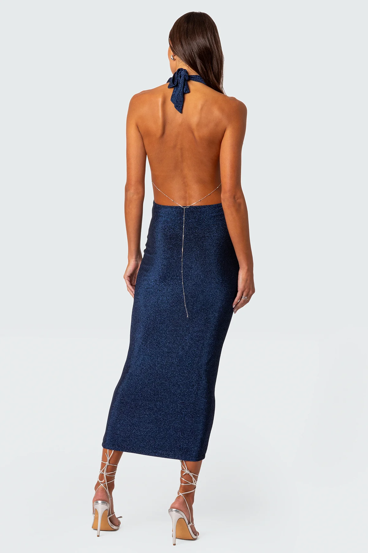 Cowl Neck Open Back Maxi Dress - Image 4