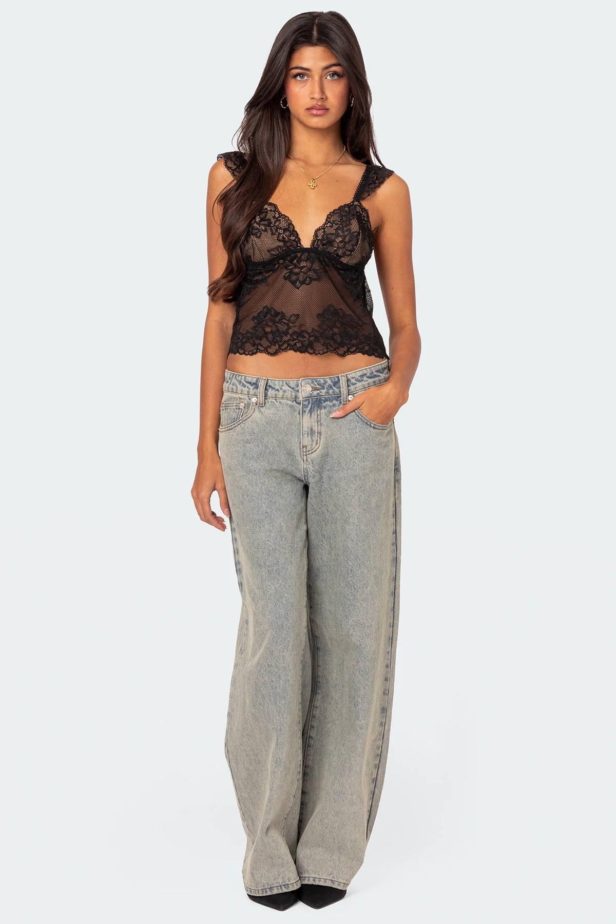 Jasmine Sheer Lace Top - Image 5