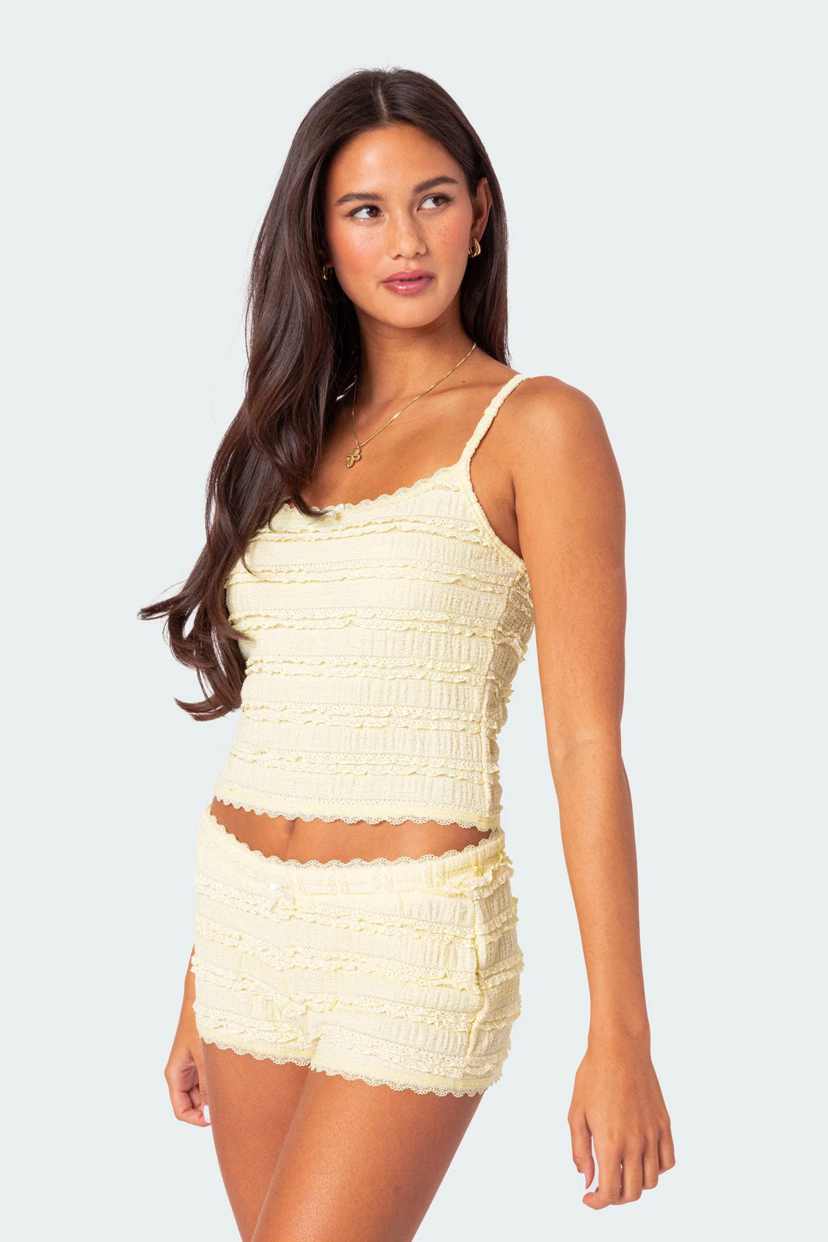 Lucy Ruffled Lace Tank Top - Image 3