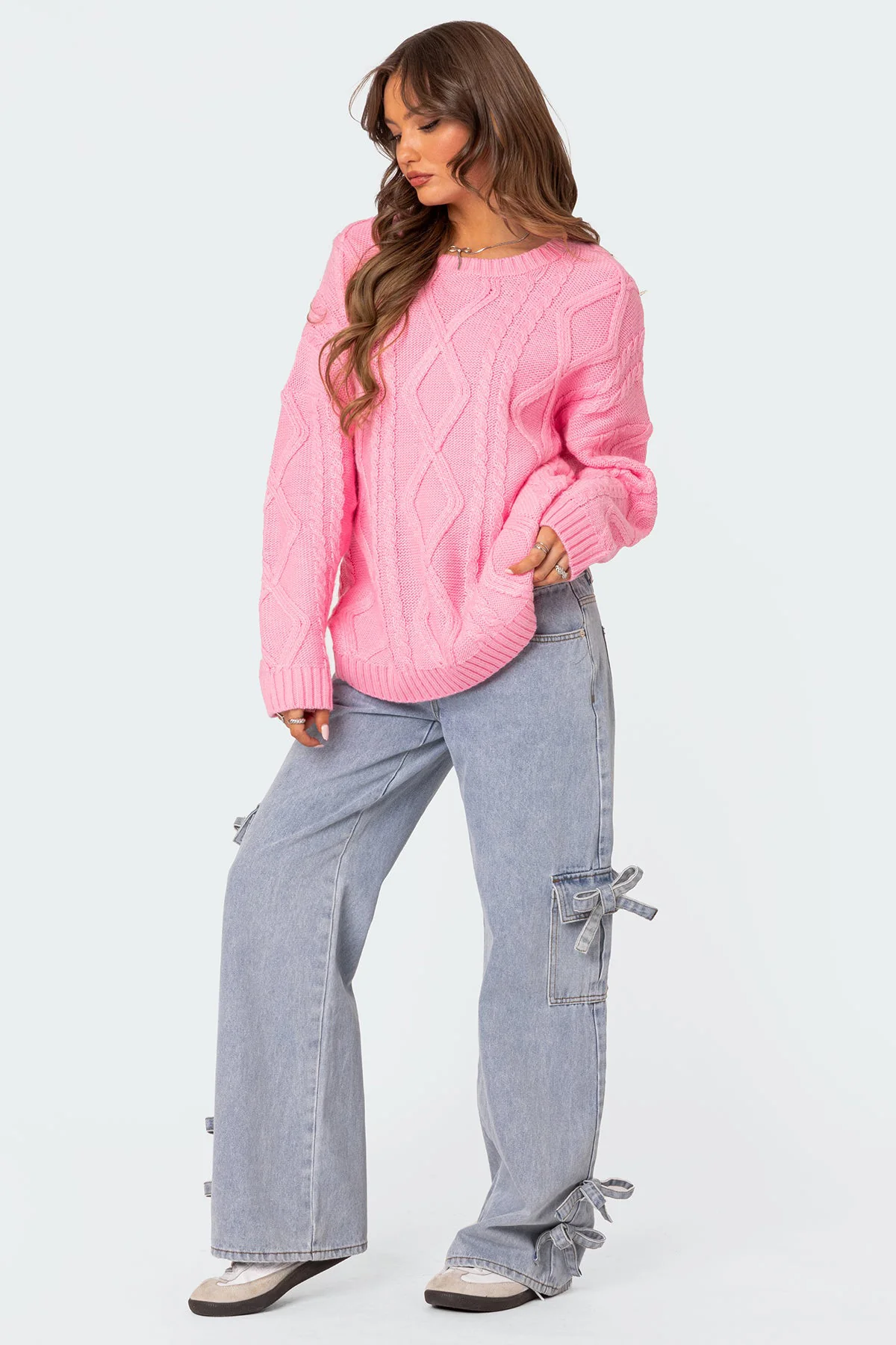Kennedy Oversized Cable Knit Sweater - Image 5