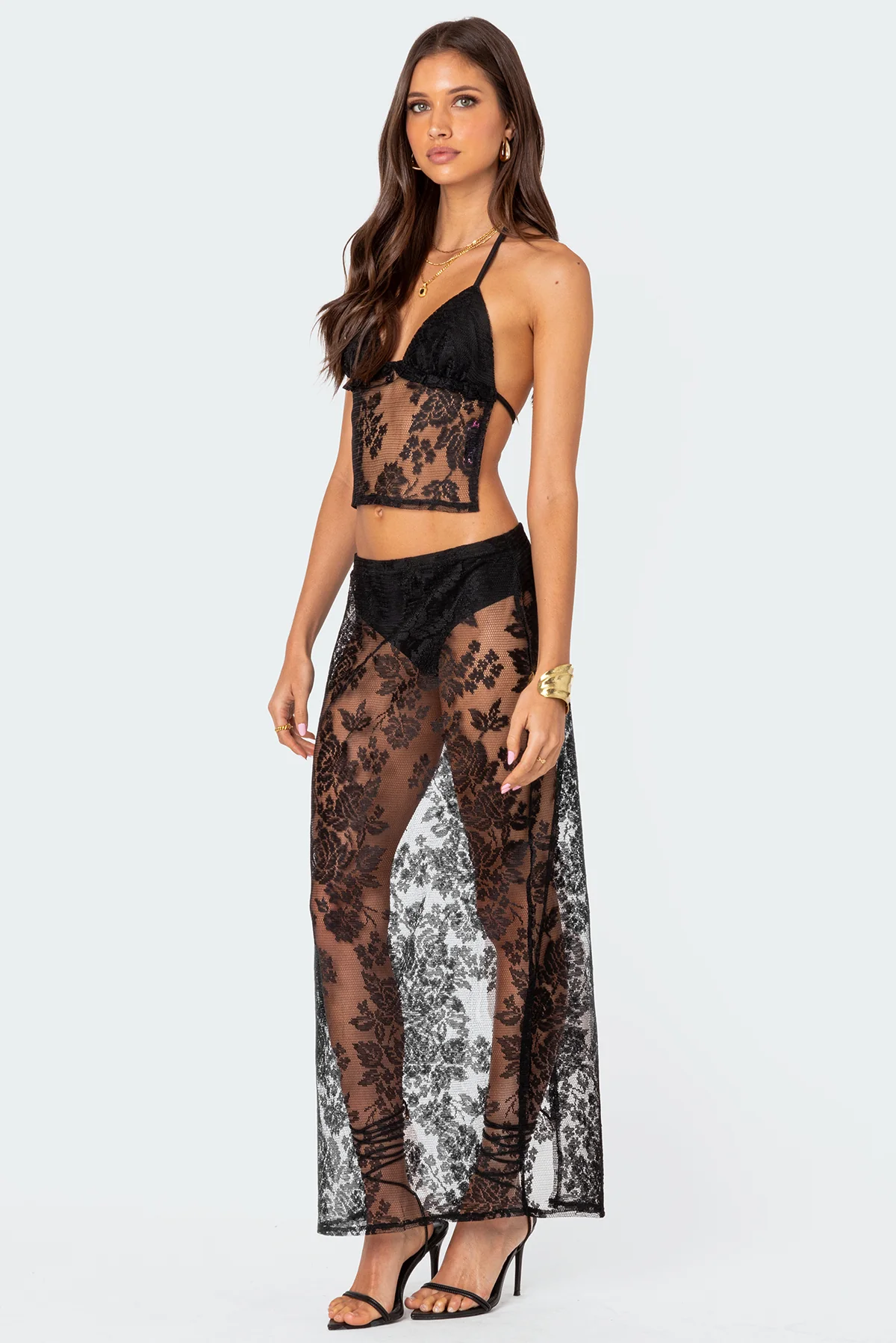 Bess Open Back Sheer Lace Top - Image 4