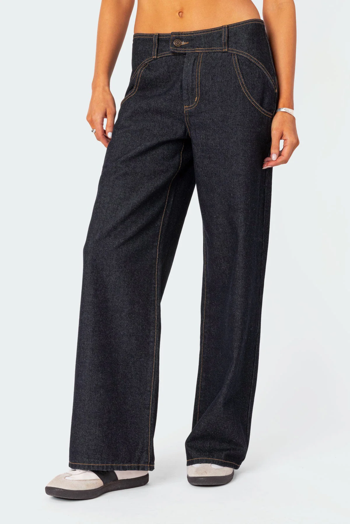 Western Low Rise Wide Leg Jeans - Image 3