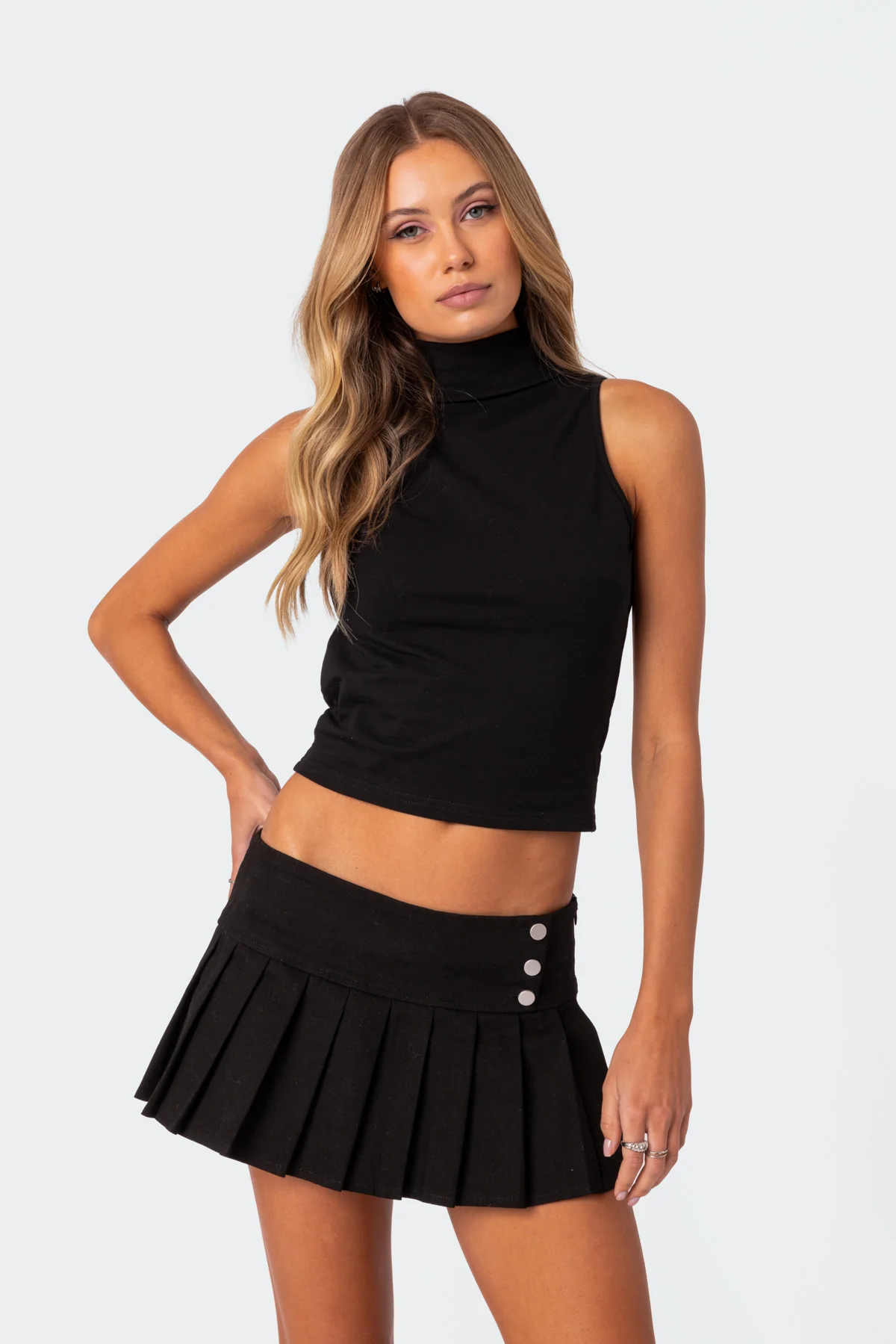 Mock Neck Open Back Top - Image 3