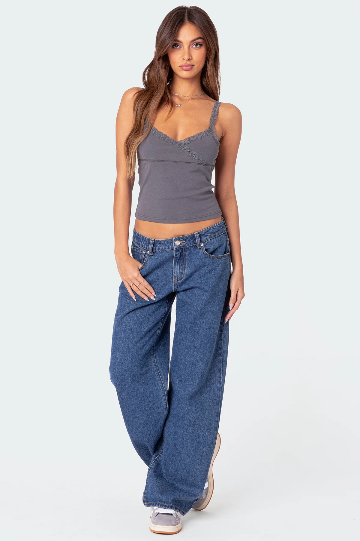Amilia Lace Trim Tank Top - Image 2