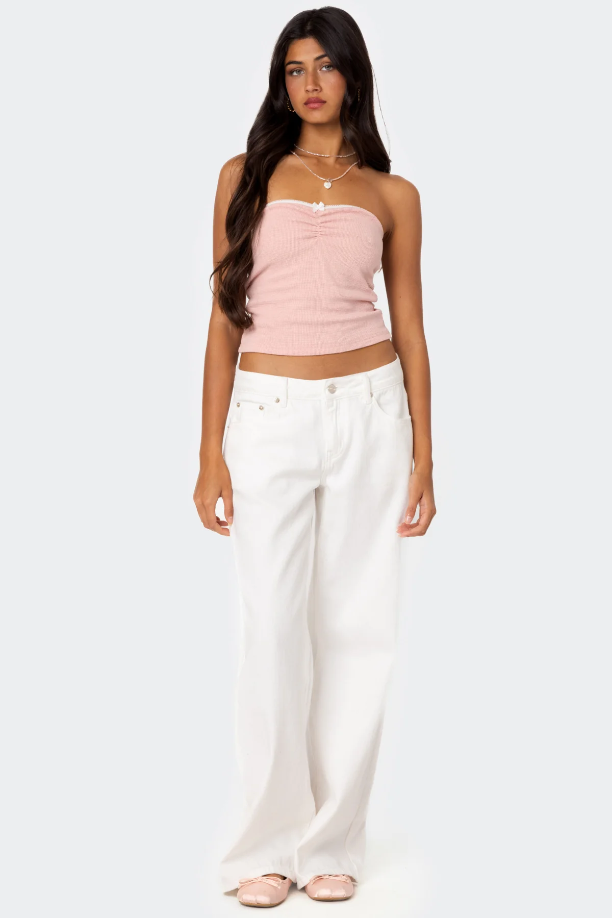 Kacey Strapless Waffle Top - Image 5