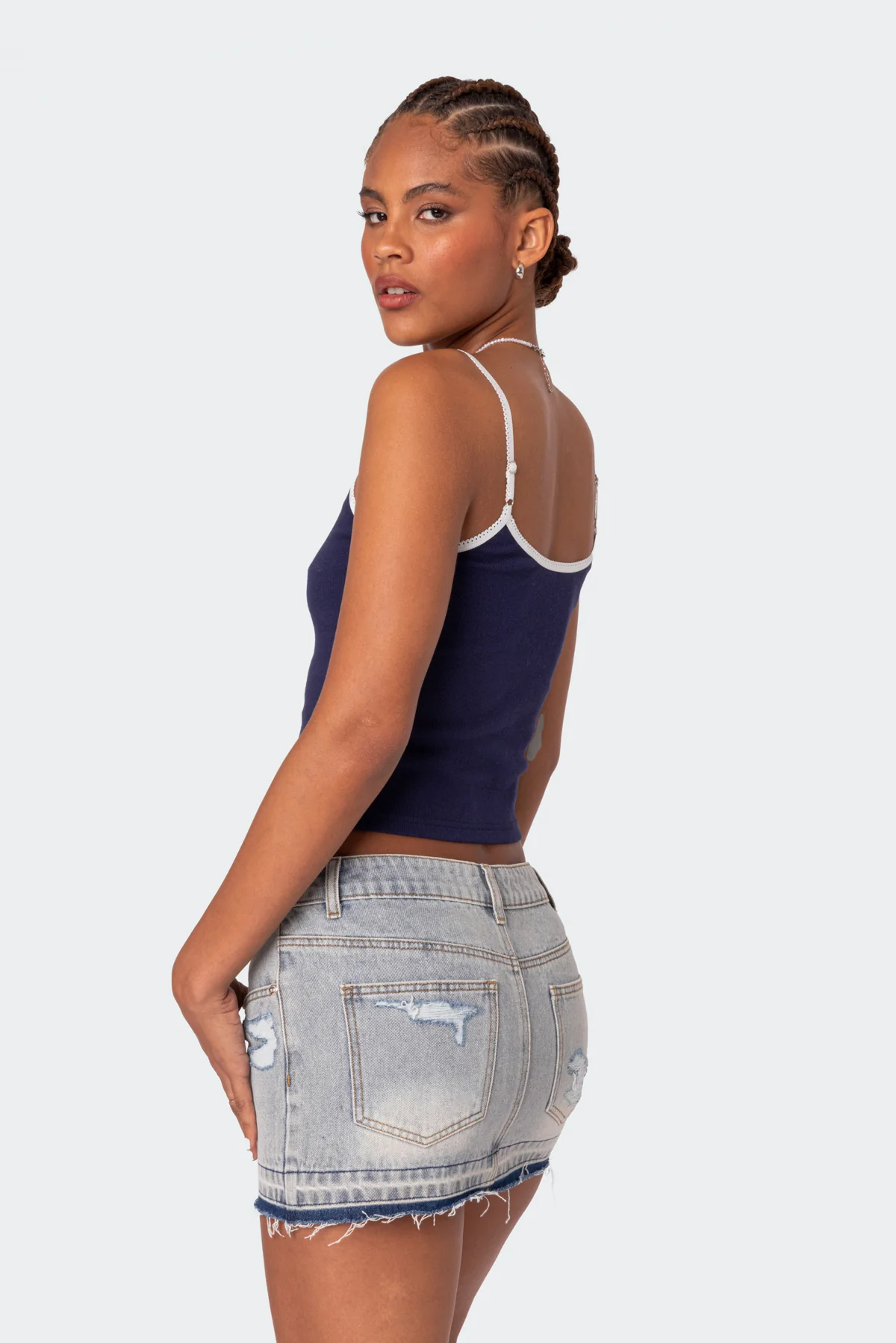 Franky Ribbed Contrast Tank Top - Image 4