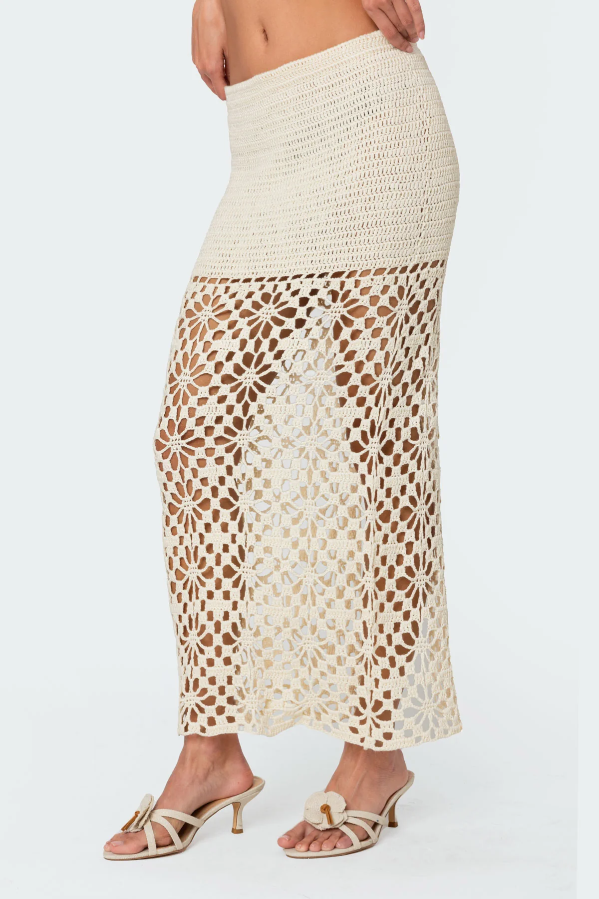 Ida Back Slit Crochet Maxi Skirt - Image 4