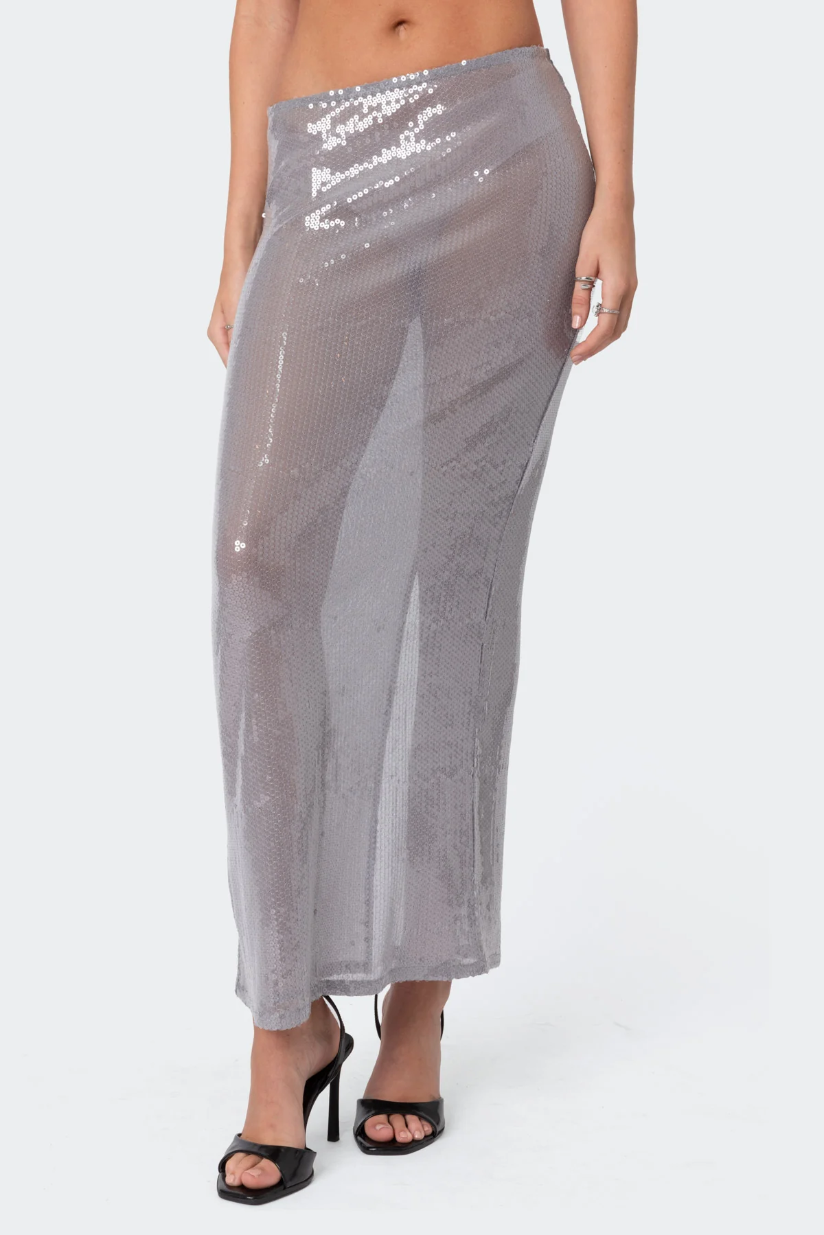 Riki Sheer Sequin Maxi Skirt - Image 2