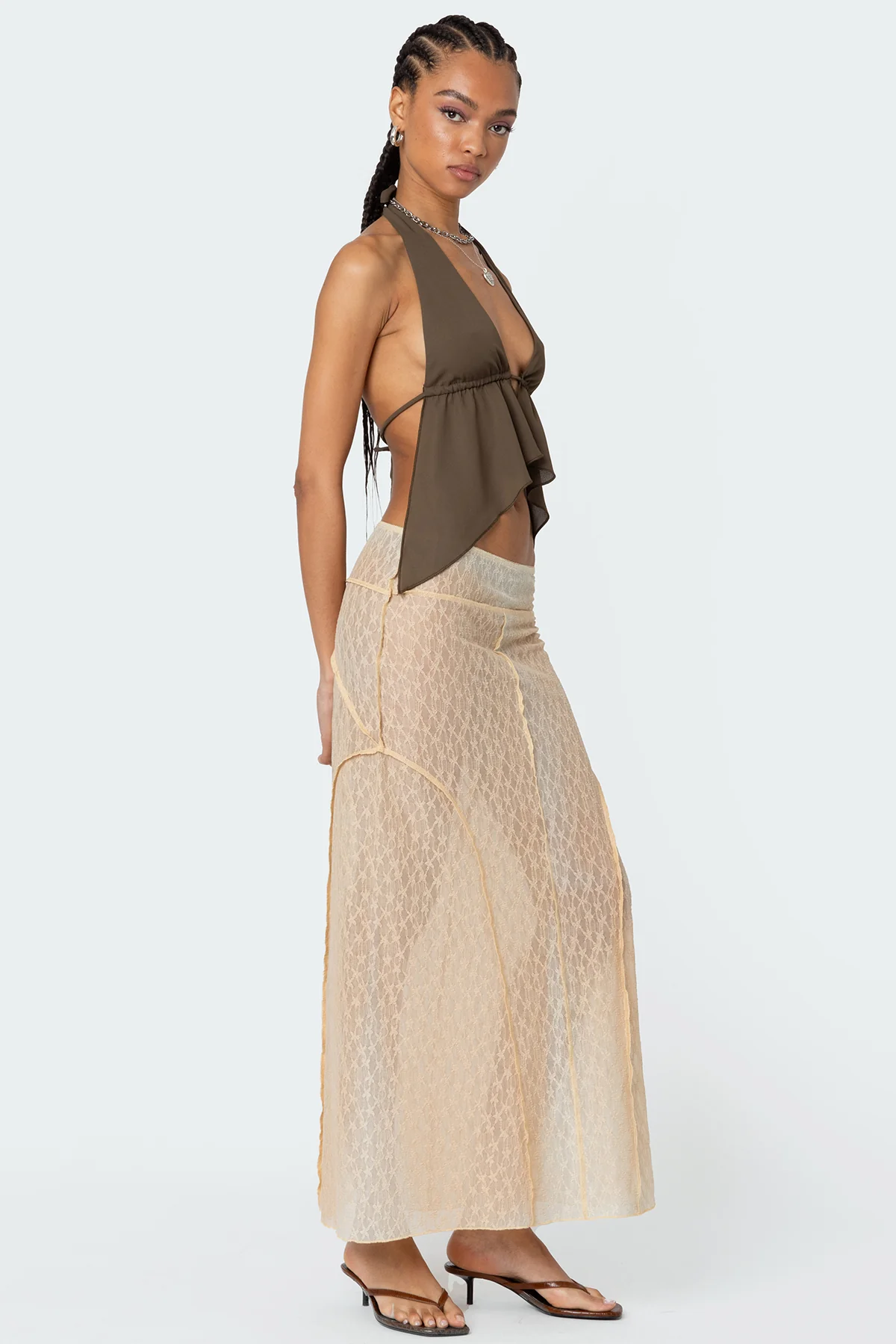 Freda Open Back Chiffon Top - Image 3