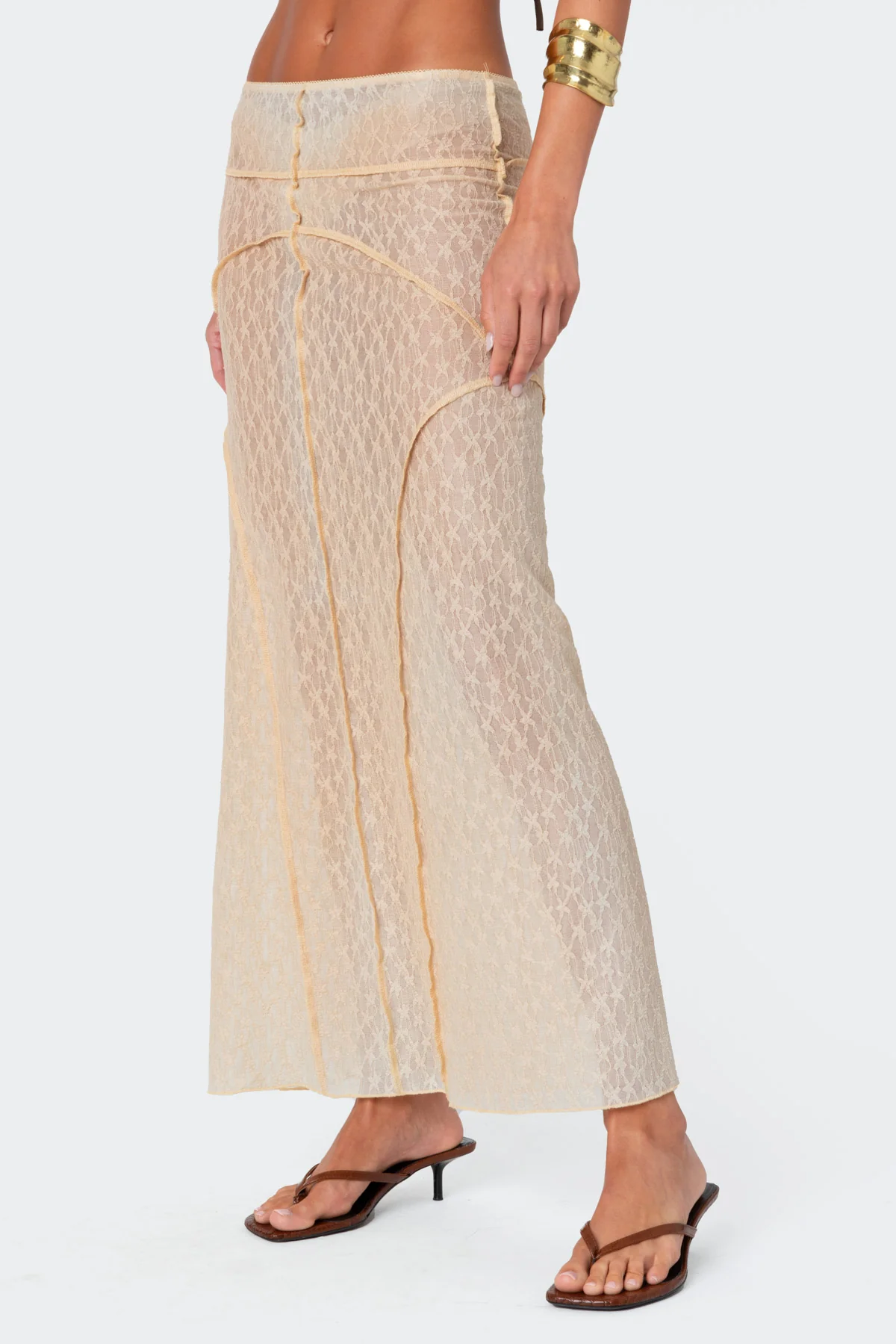 Inside Out Sheer Lace Maxi Skirt - Image 3