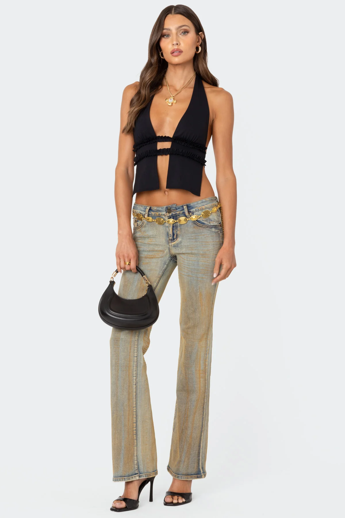 Luma Split Front Backless Halter Top - Image 5