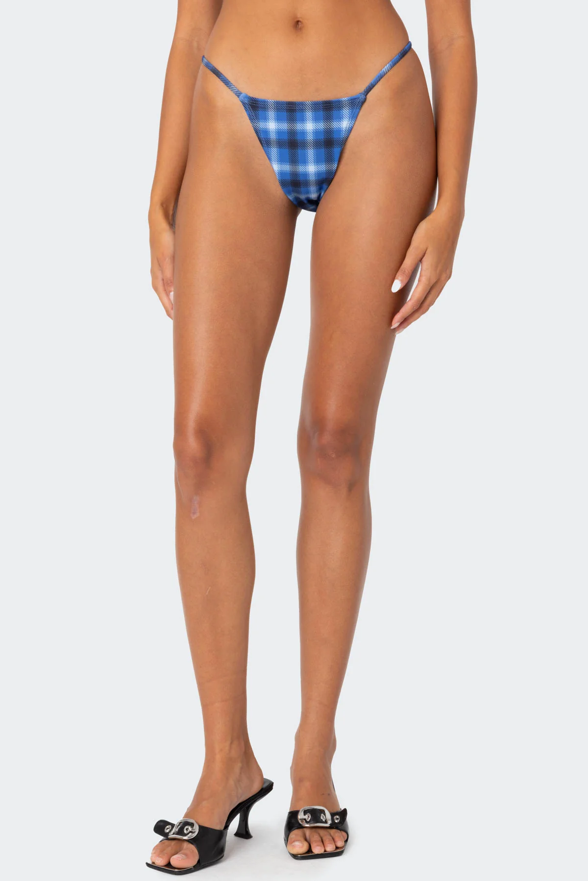 Preppy Plaid String Bikini Bottom - Image 3