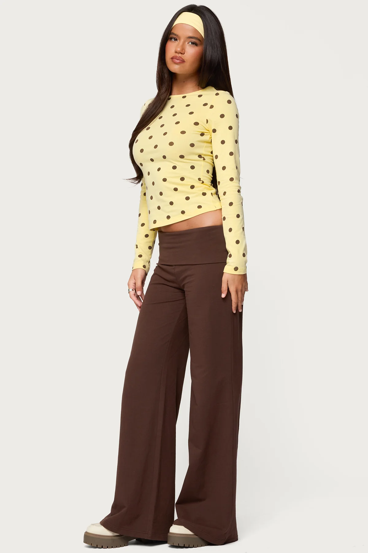 Wide Leg Foldover Pants - Image 4