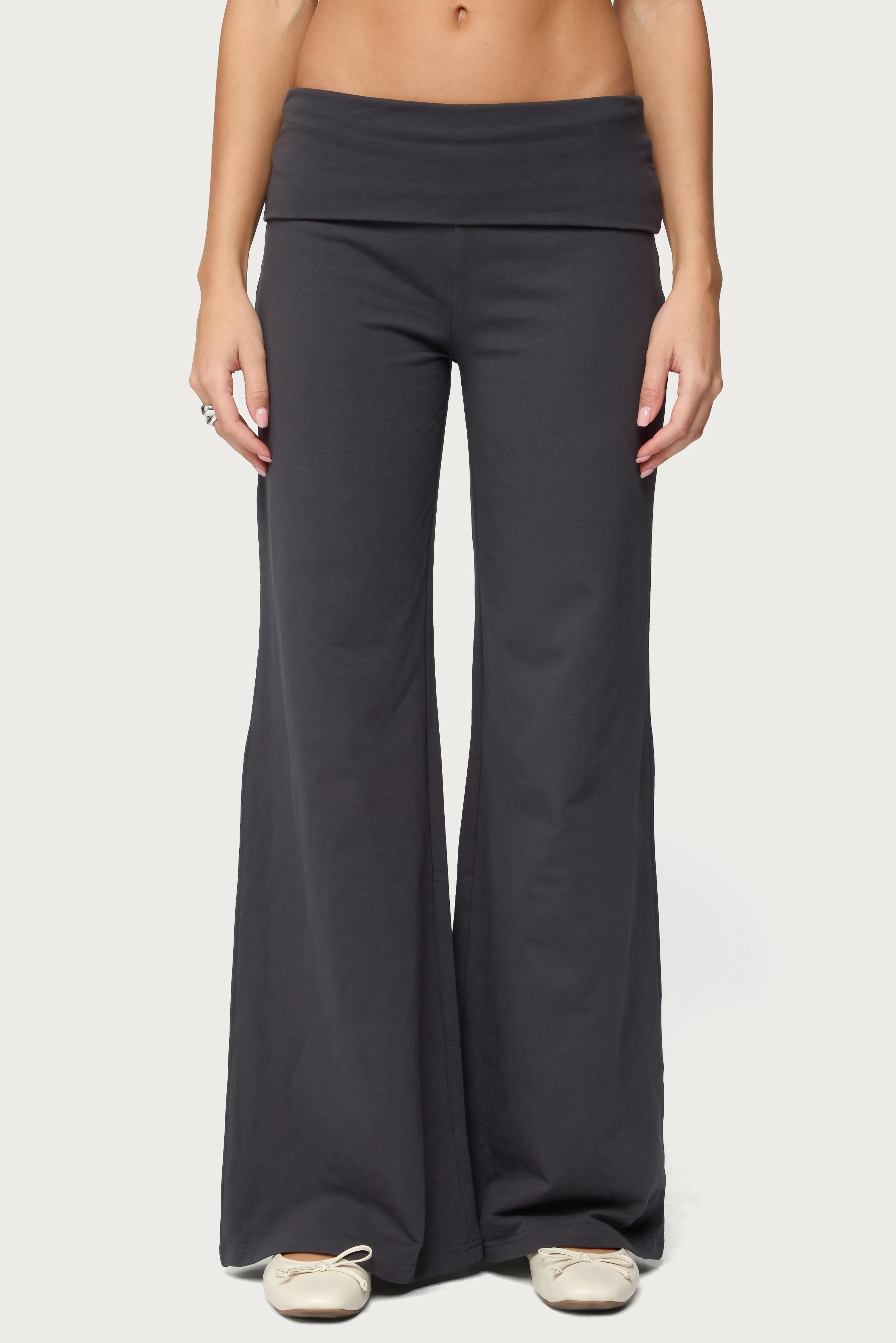Wide Leg Foldover Pants - Image 2