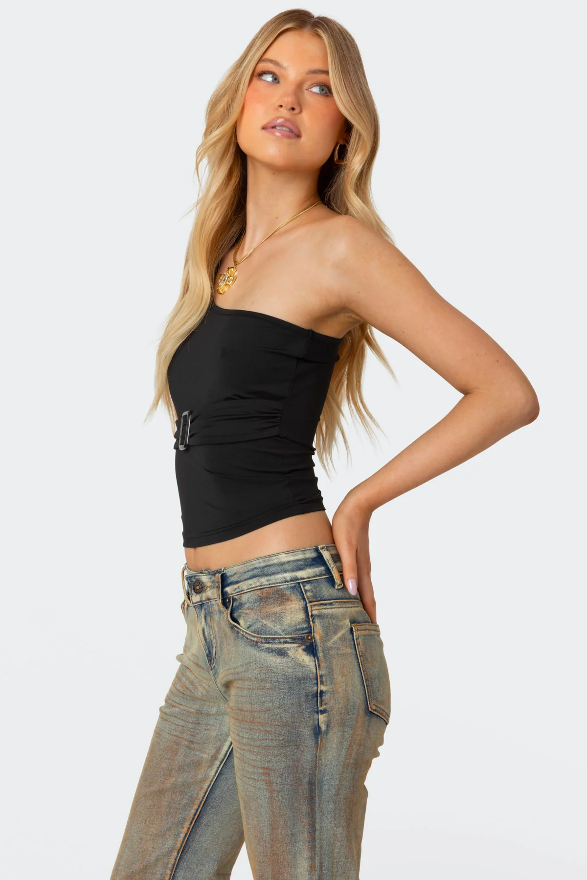 Belted One Shoulder Top - Image 3