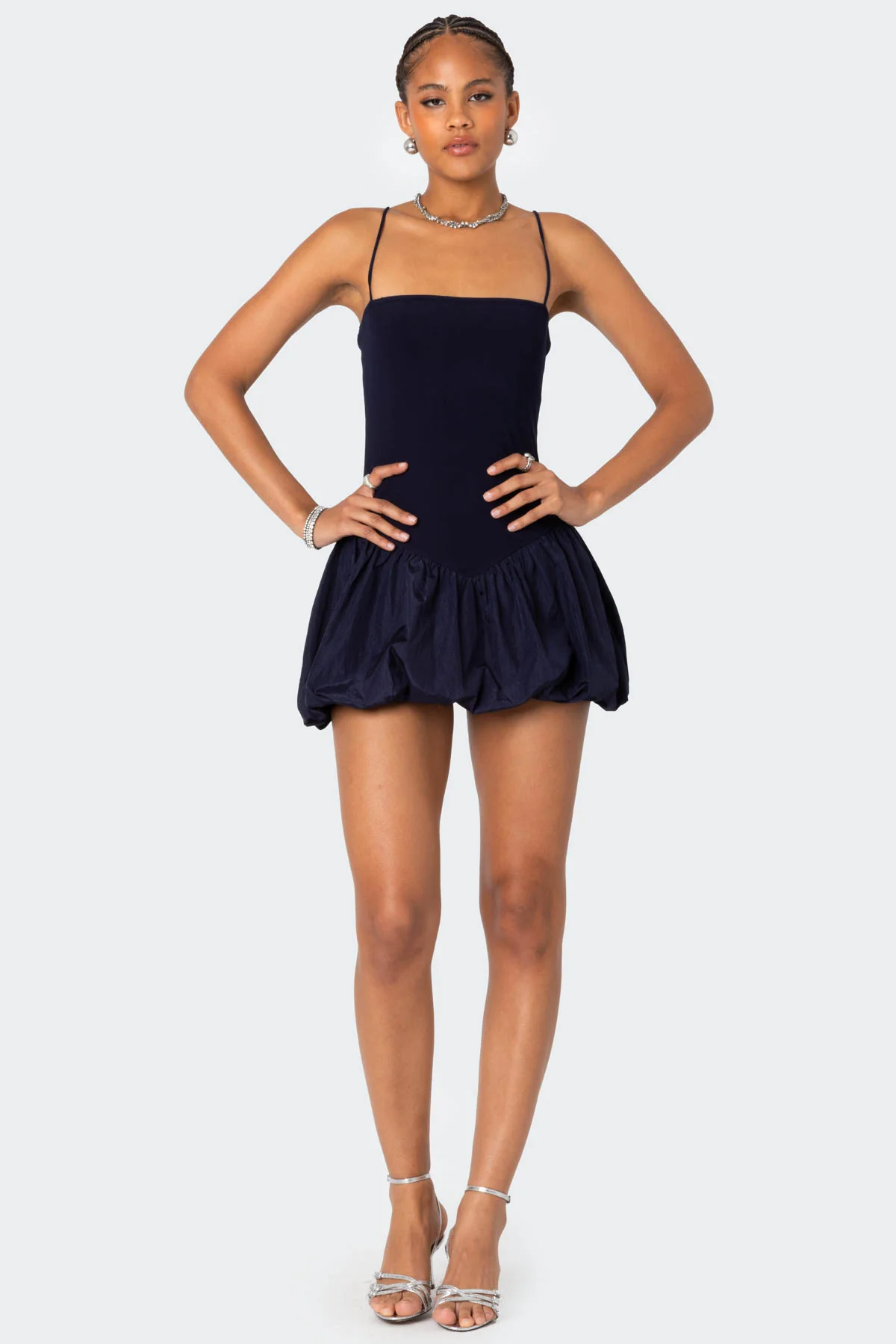 Ribbed Bubble Skirt Mini Dress - Image 4