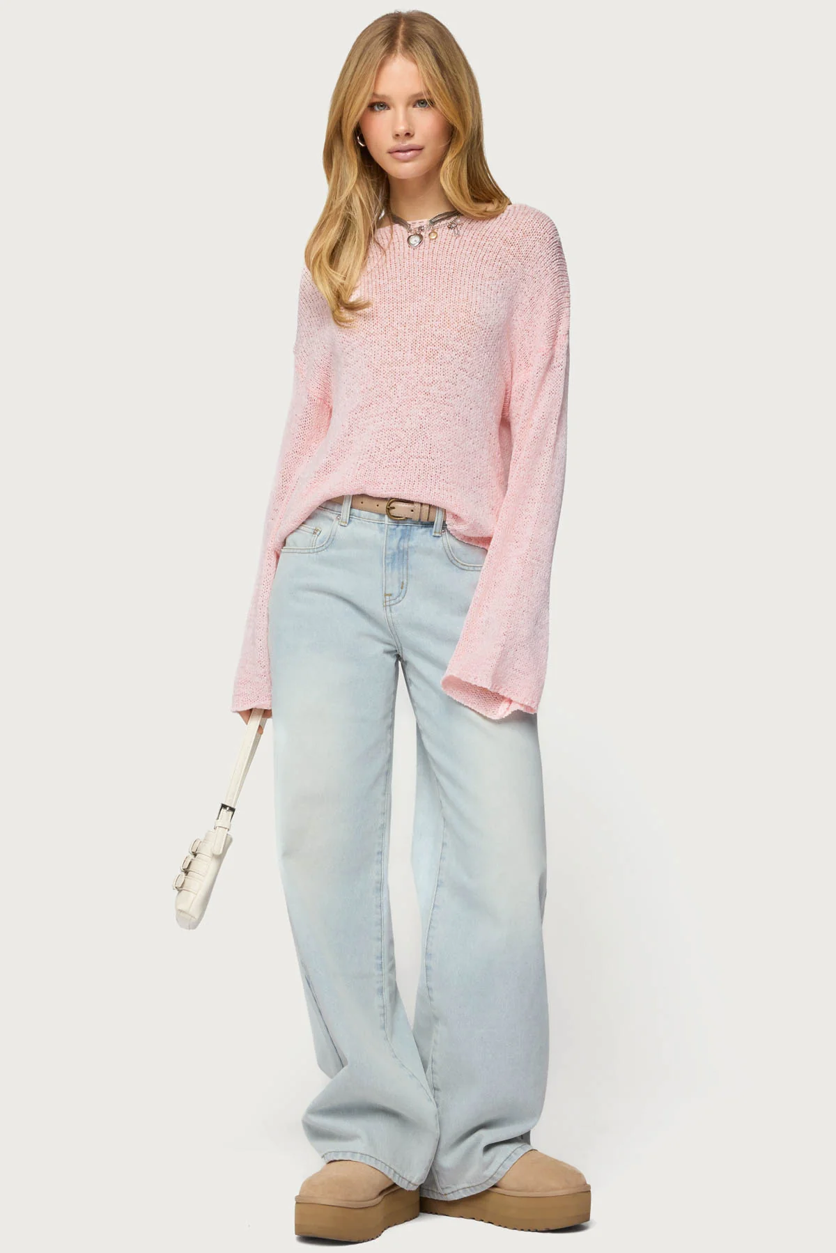 Drop Shoulder Light Knit Sweater - Image 2