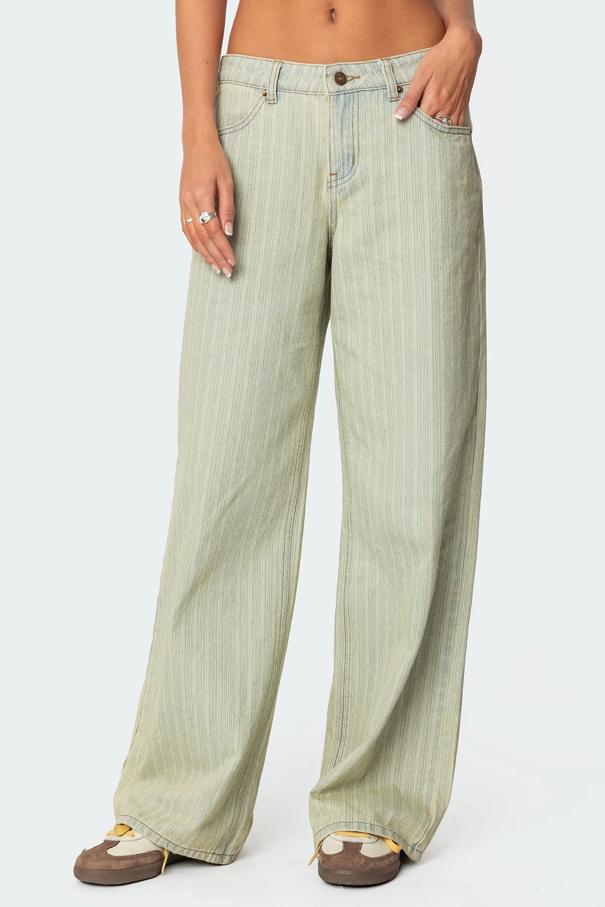 Lannah Textured Low Rise Baggy Jeans - Image 2