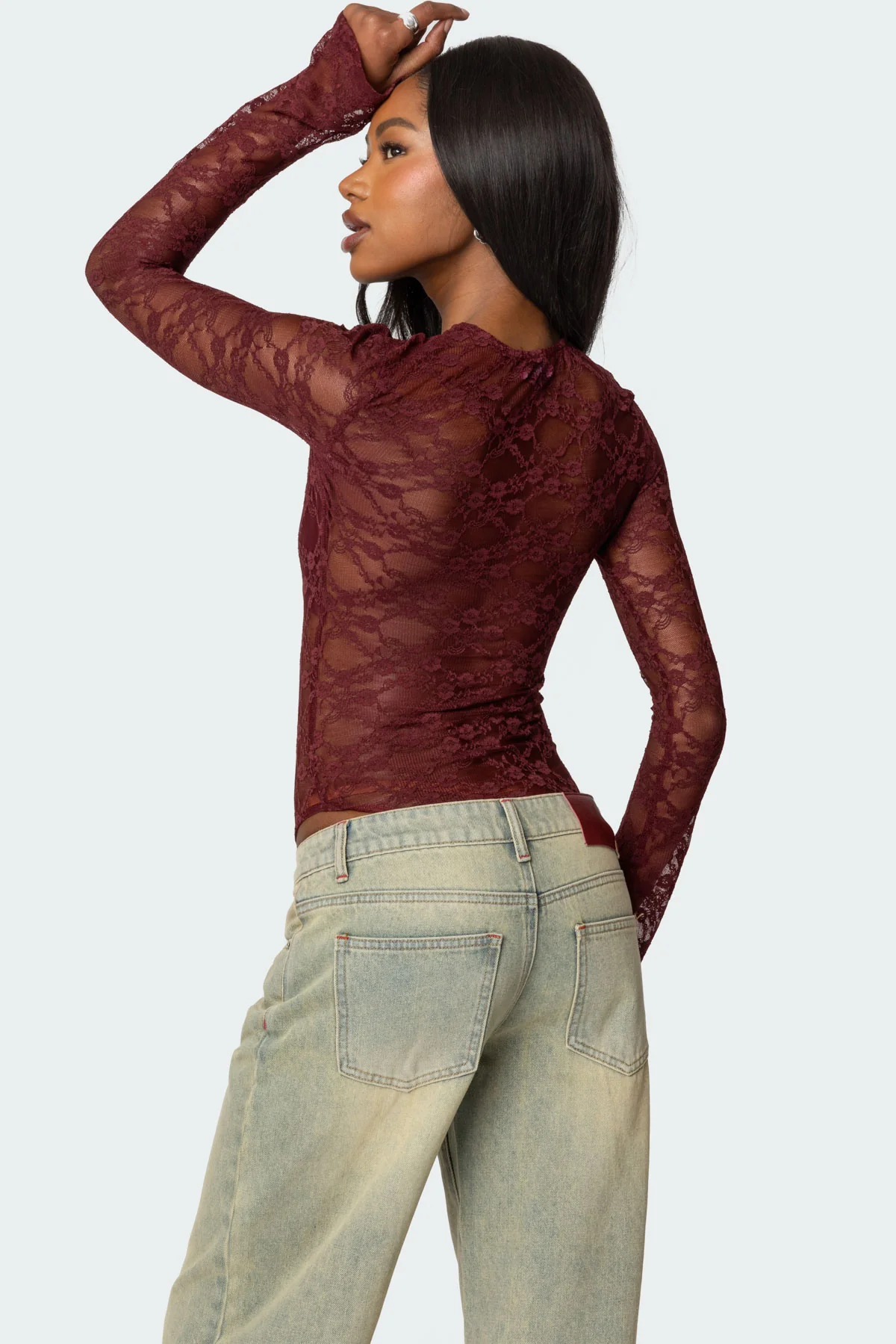 Colette Sheer Lace Bodysuit - Image 5