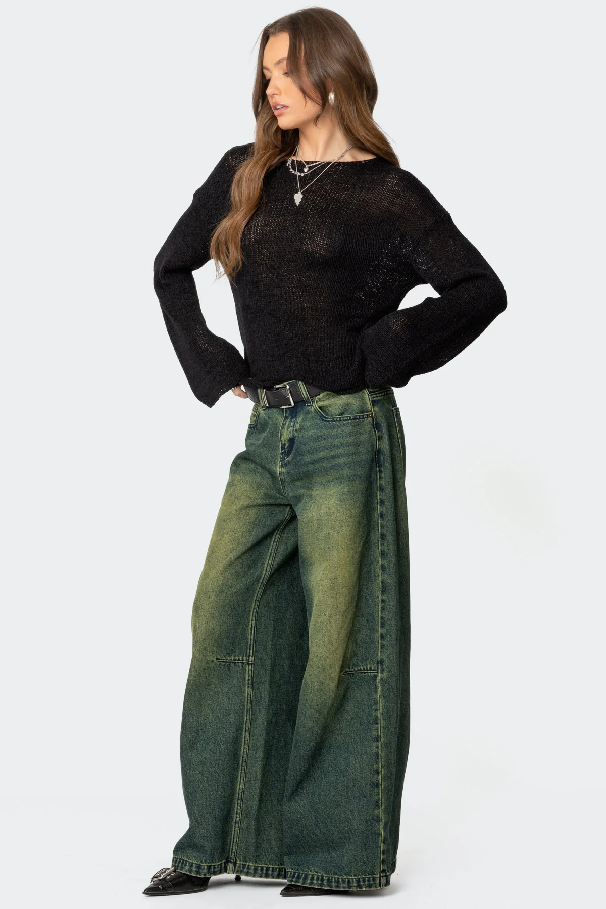 Shawn Washed Low Rise Baggy Jeans - Image 3