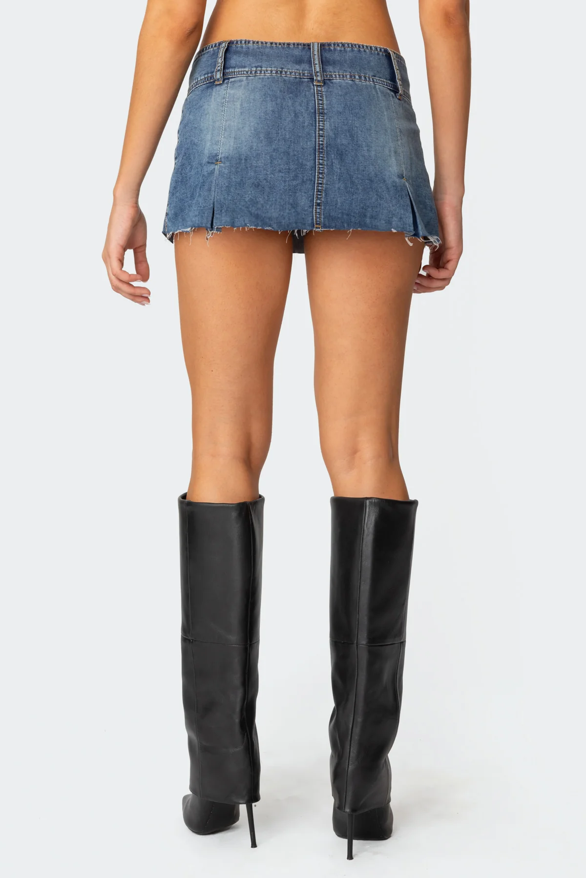 Vintage Washed Denim Mini Skort - Image 4