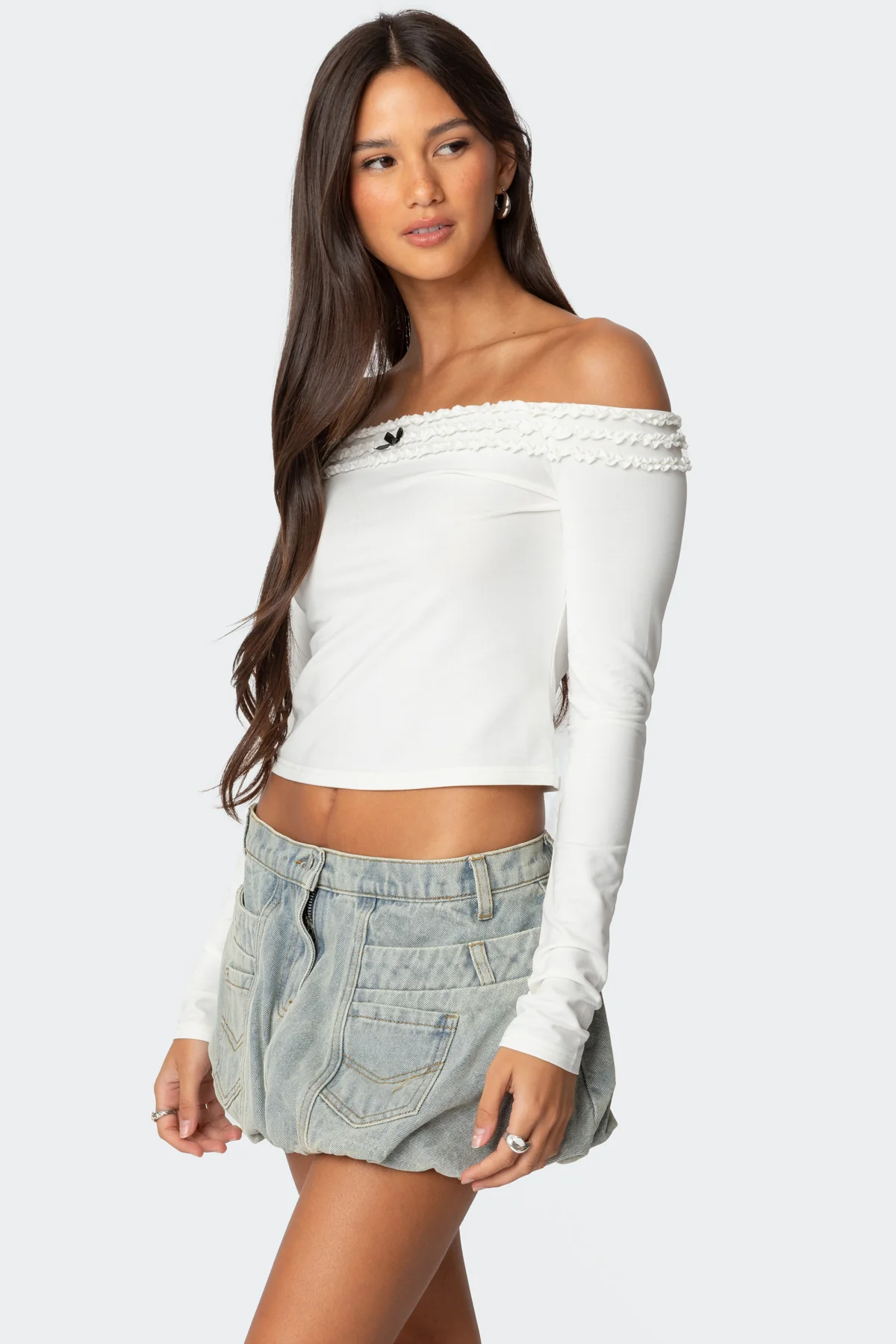 Gia Ruffled Off Shoulder Top - Image 3