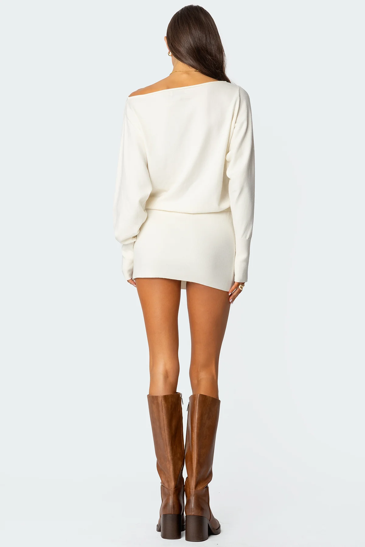 Eve Off Shoulder Knit Mini Dress - Image 5