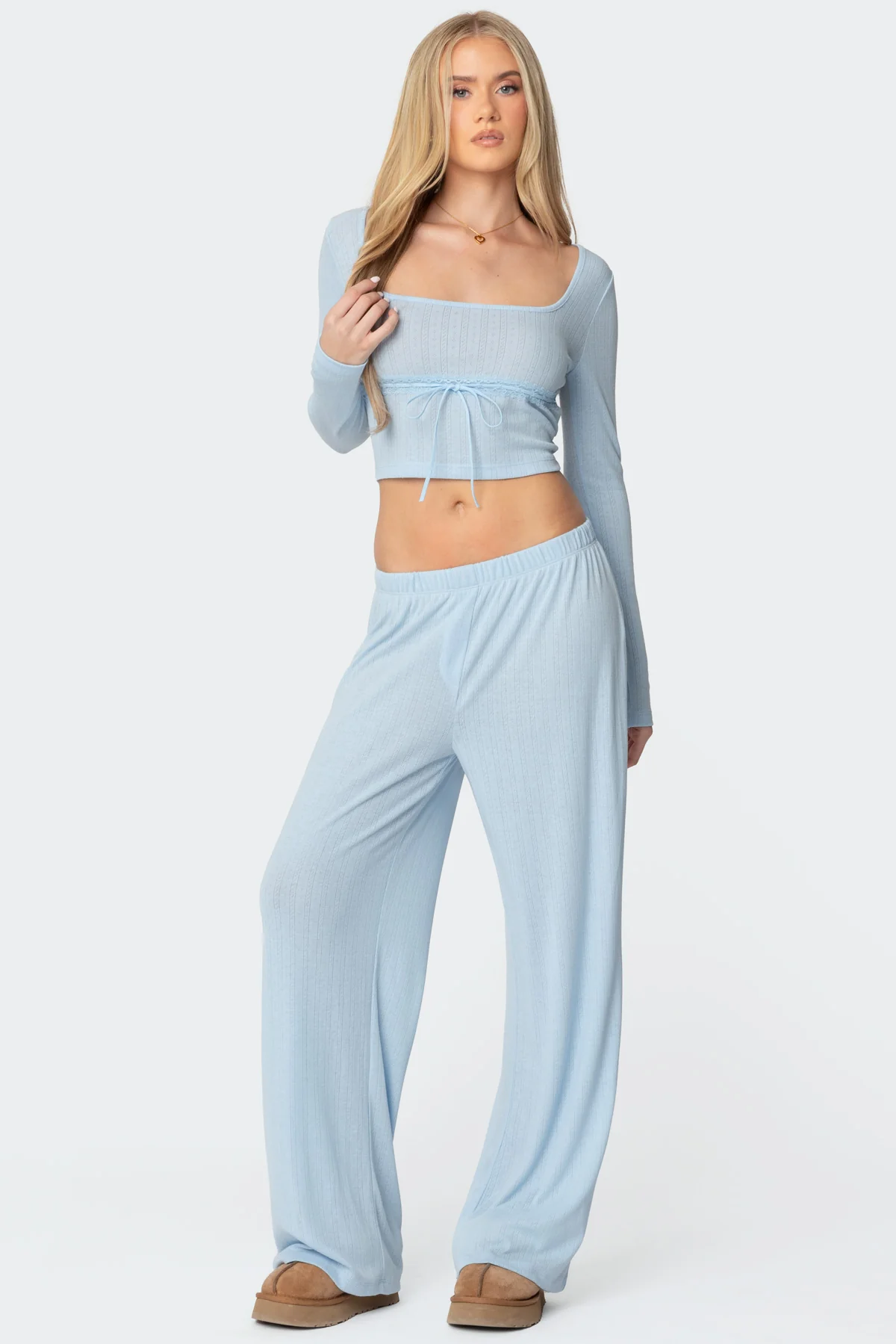 Ren Square Neck Pointelle Top - Image 2