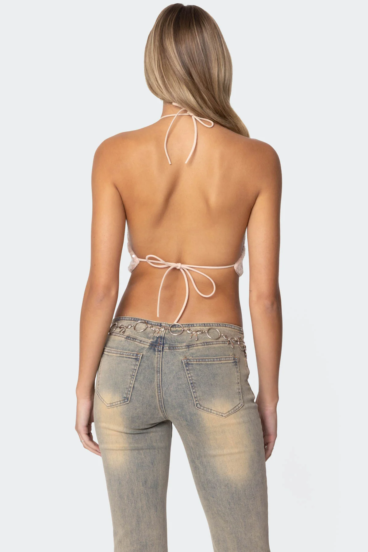 Sequin Open Back Halter Top - Image 5