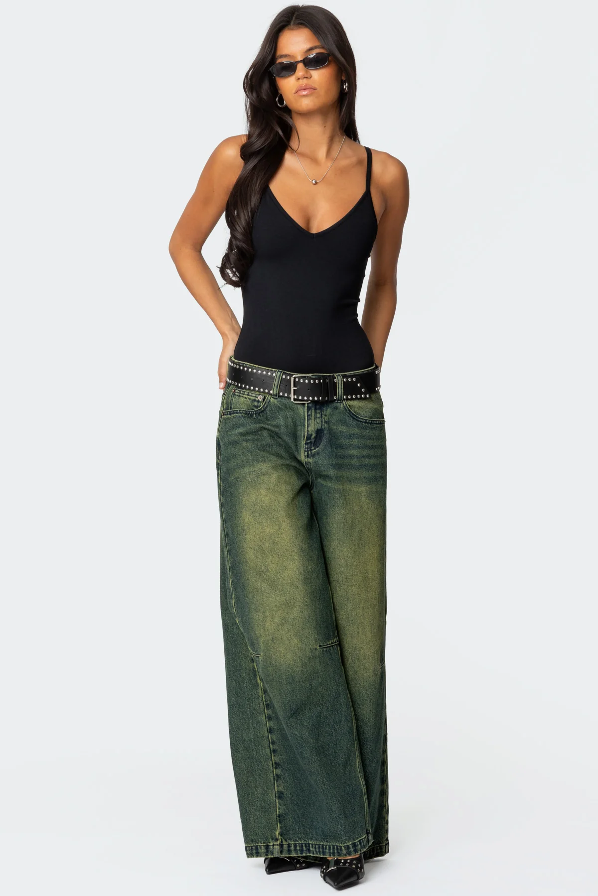 Teaghan V Neck Fitted Bodysuit - Image 2