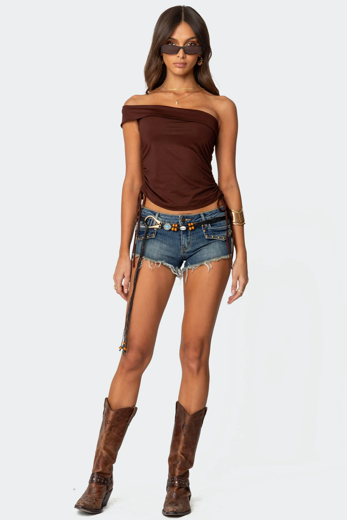 Yafa Asymmetric Off Shoulder Top - Image 2