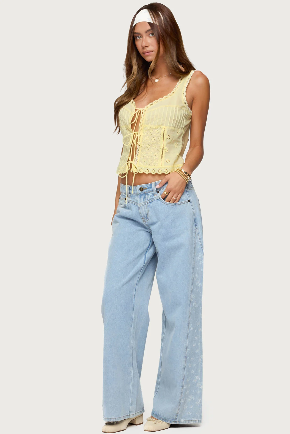 Fiore Eyelet Tie Front Top - Image 4